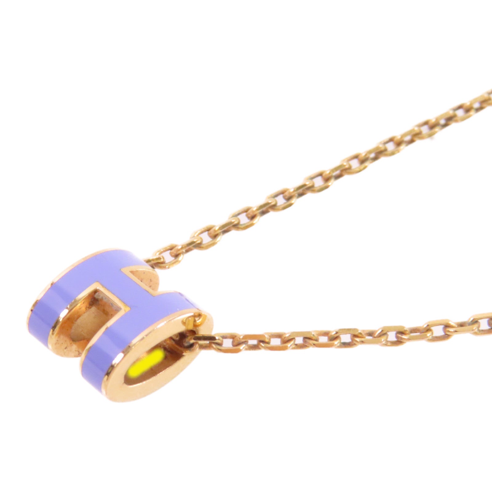 HERMES 金屬/琺瑯Mini Pop H Necklace項鏈紫色/金色– Brand Off Hong