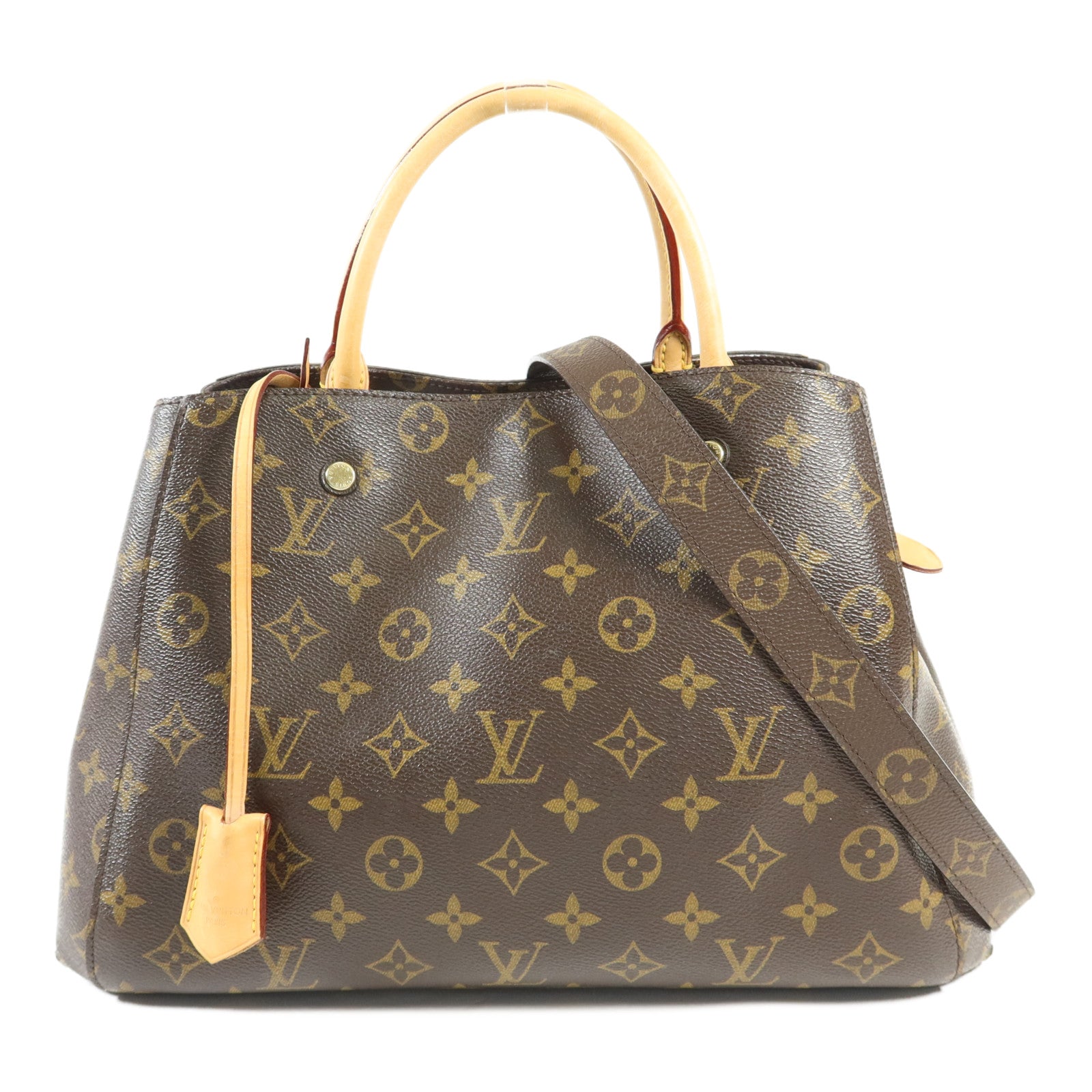 LOUIS VUITTON Monogram Montaigne MM金扣手挽肩背兩用袋