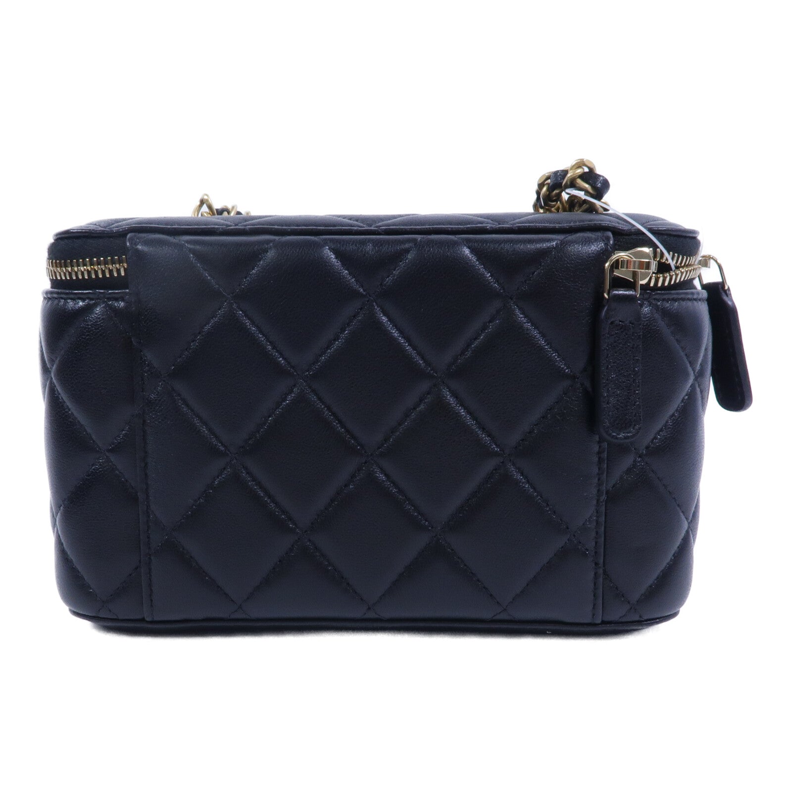 CHANEL 羊皮皮革Vanity Case With Gold Ball鏈帶手挽肩背兩用袋