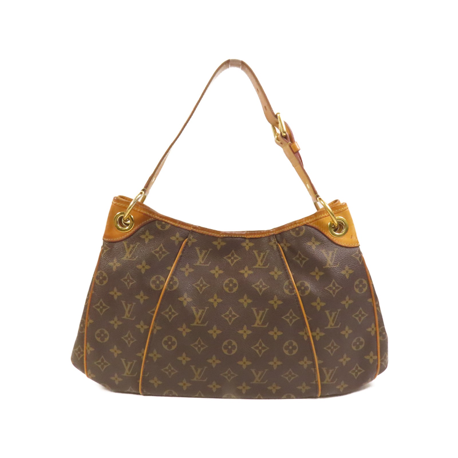 LOUIS VUITTON Monogram Galliera PM金扣肩背袋棕色