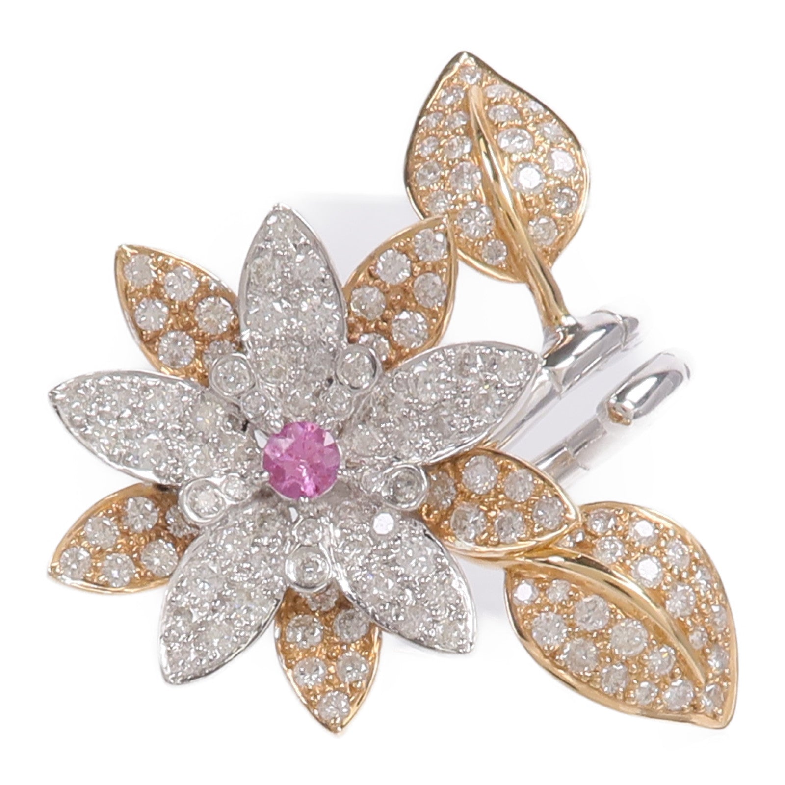 JEWELRY 18K玫瑰金/白金Pink Sapphire Diamond Ring粉紅色藍寶石/鑽石戒指