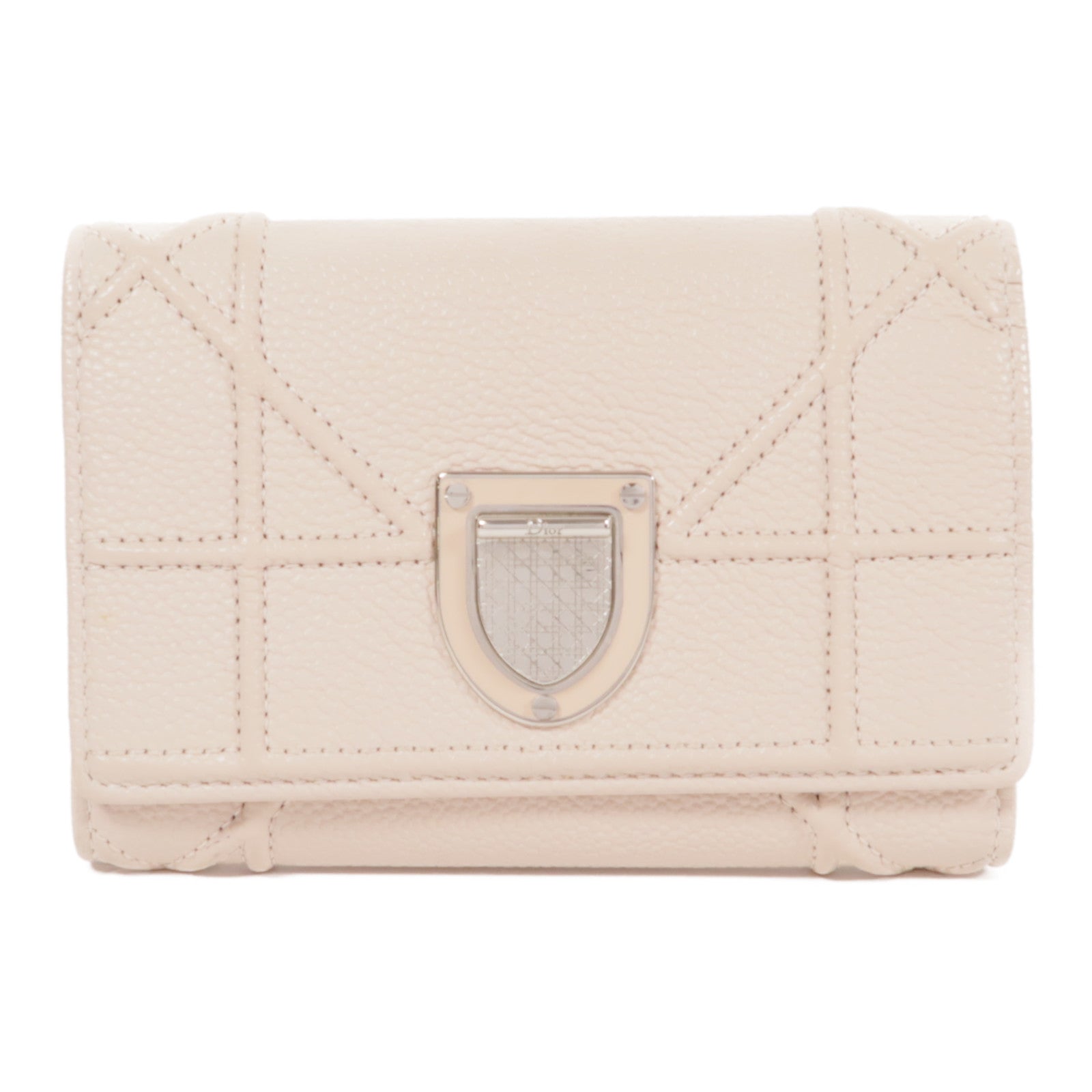 Dior 牛皮皮革Diorama Wallet銀扣錢包