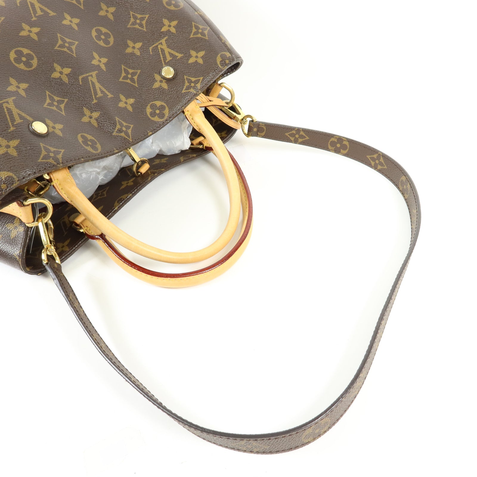 LOUIS VUITTON Monogram Montaigne MM金扣手挽肩背兩用袋