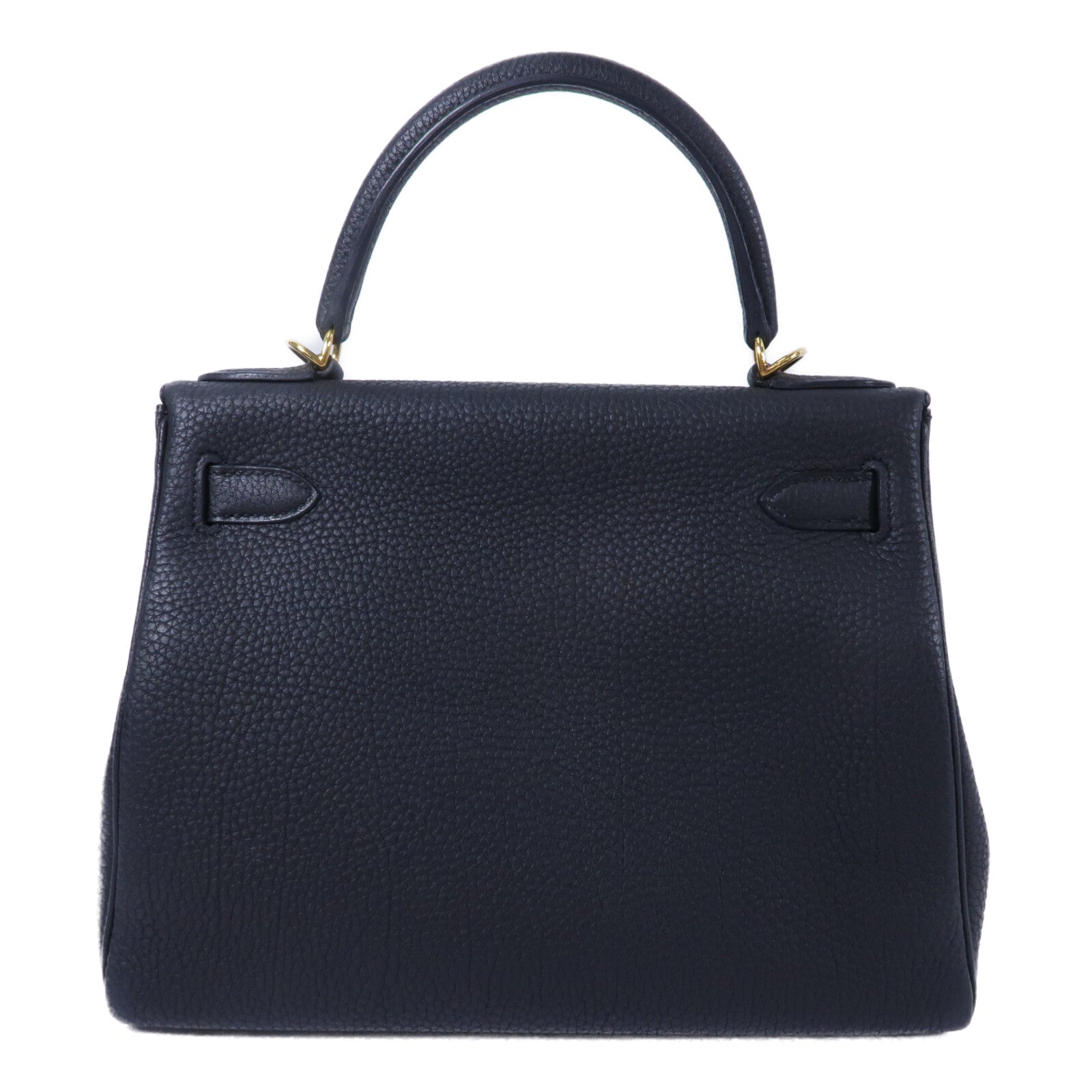 HERMES Clemence皮革Kelly 28手挽肩背兩用袋Noir