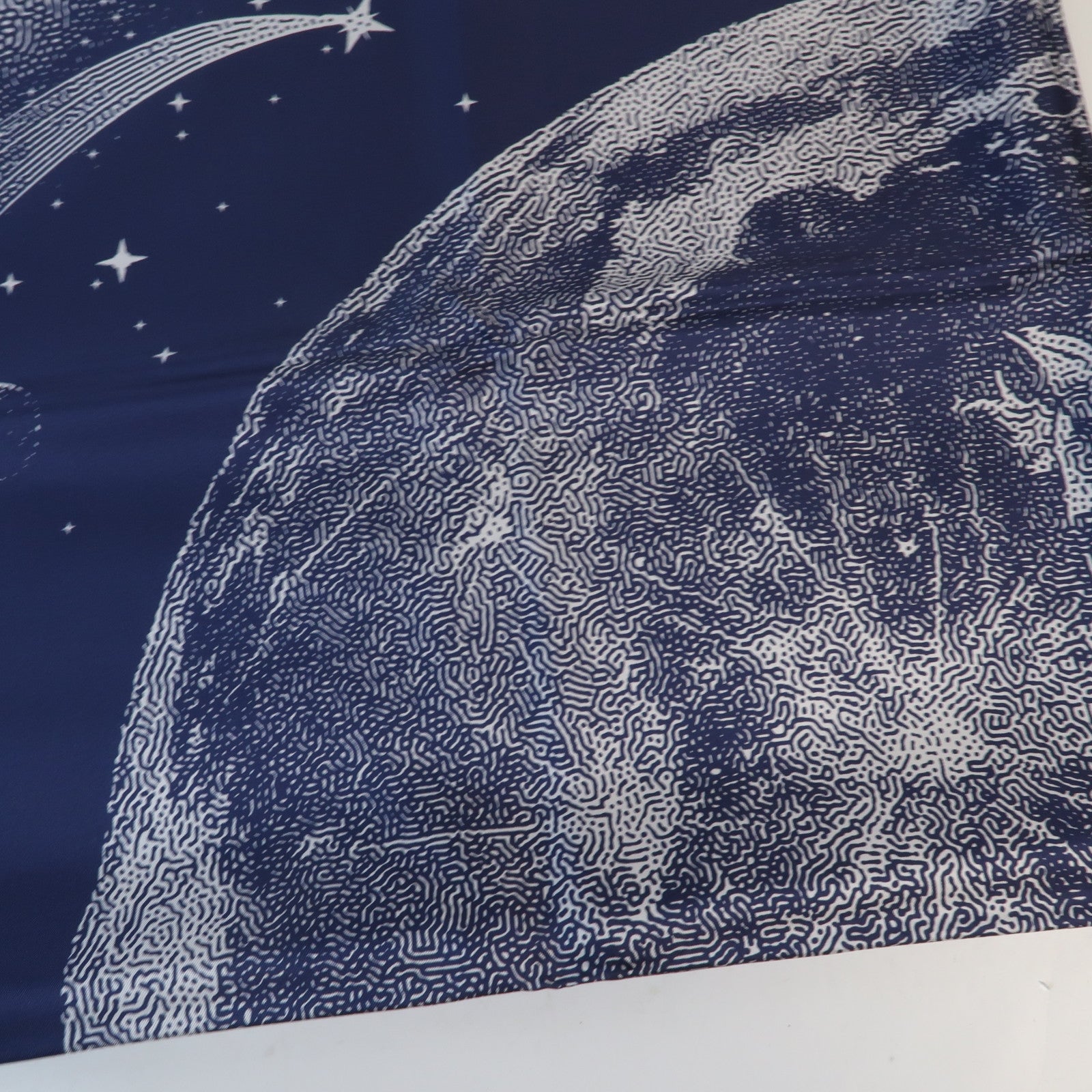 HERMES 絲質Scarf Double Print絲巾Blue/Gold