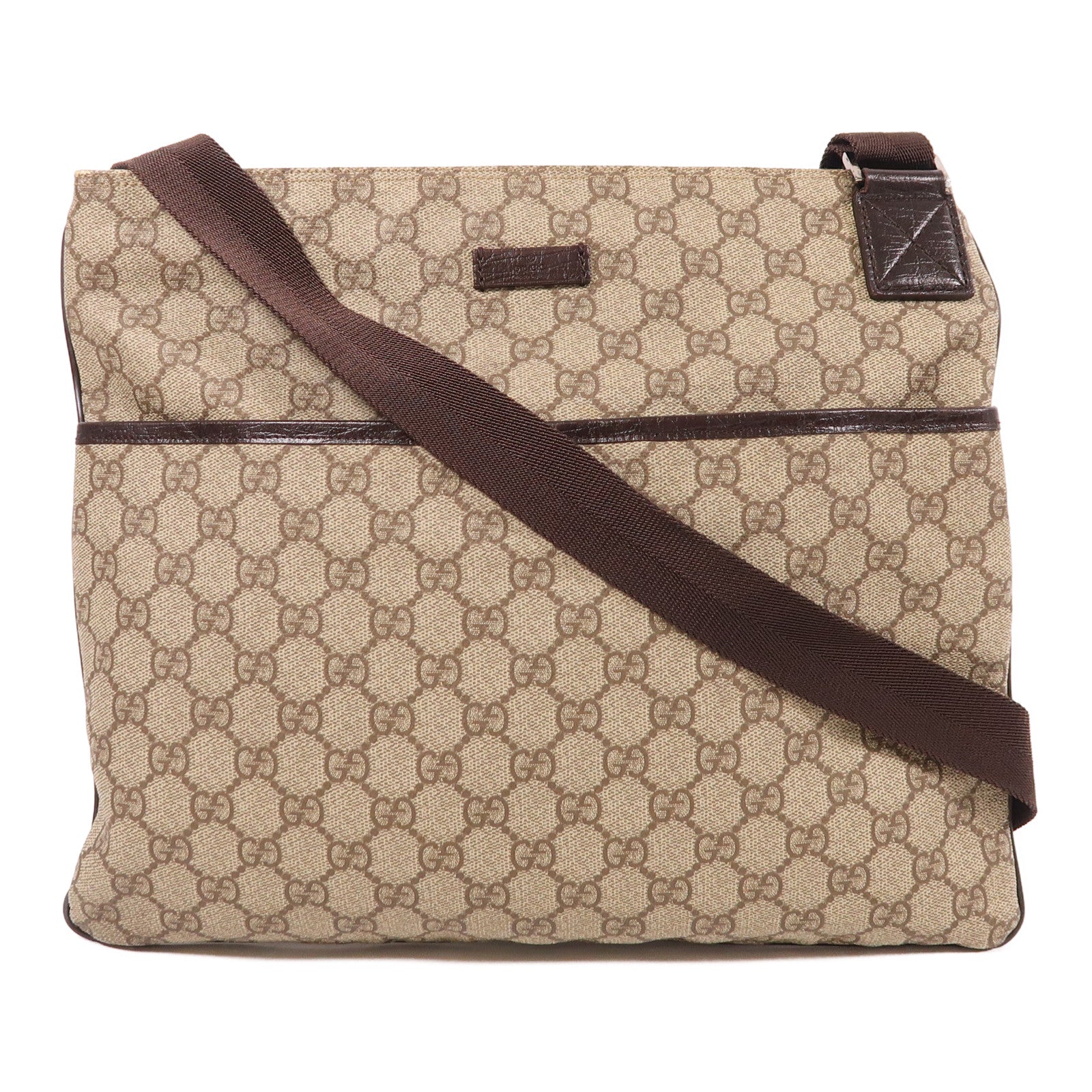GUCCI GG Shoulder Bag 141198 Coated Canvas Brown