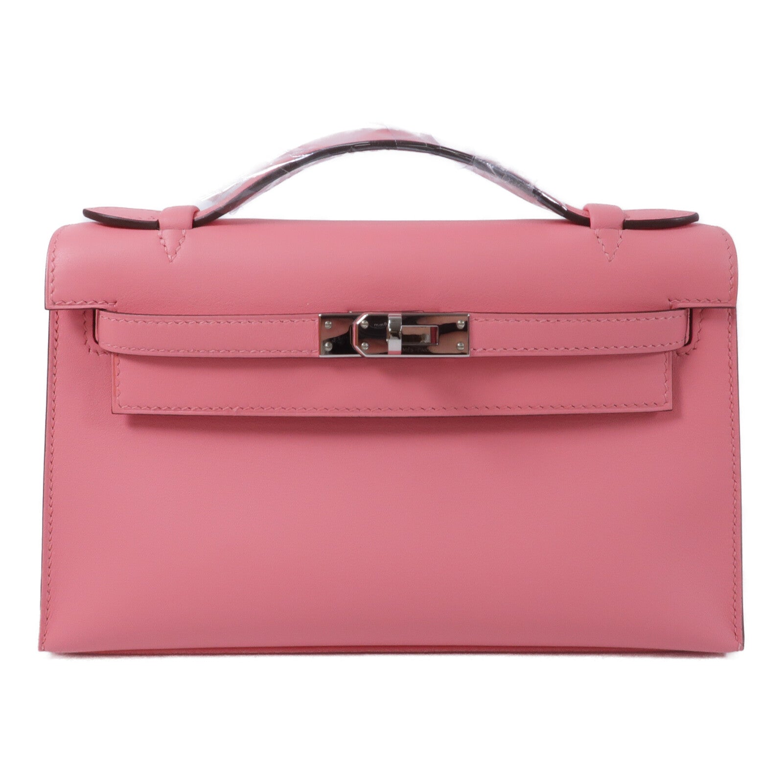 HERMES Swift皮革Kelly Pochette手挽袋Rose Azalee