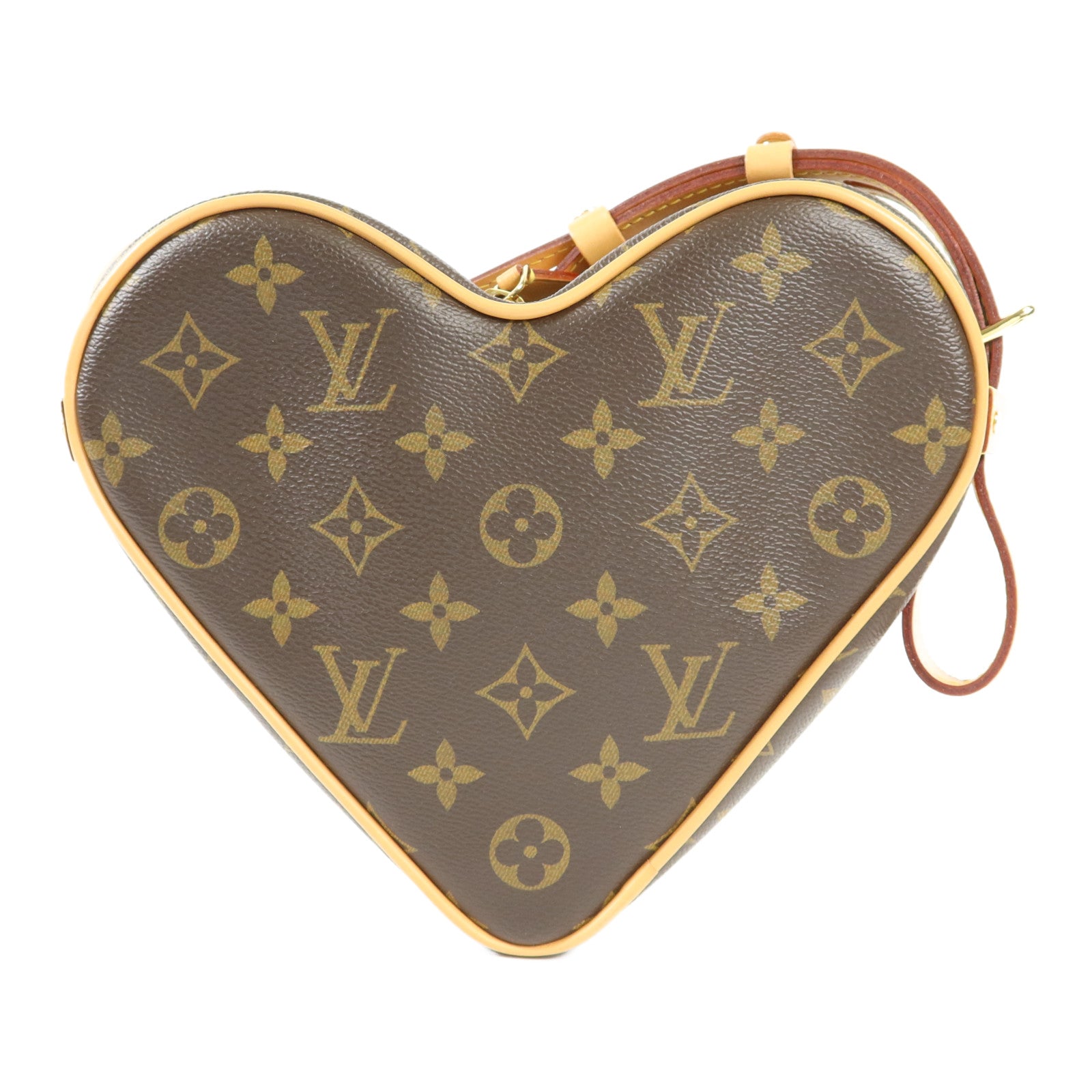 LOUIS VUITTON Monogram Game On Coeur金扣肩背袋棕色