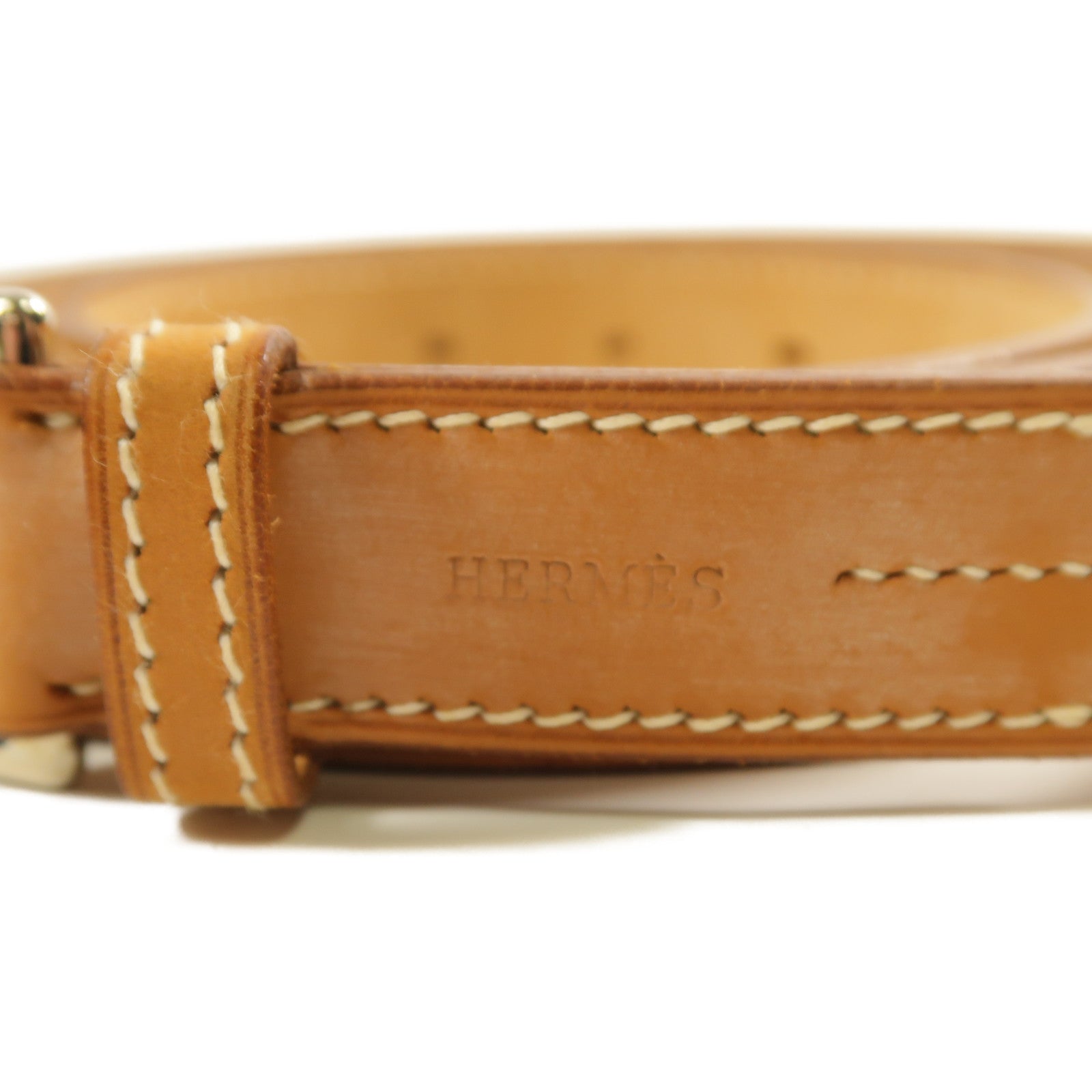 HERMES 牛皮皮革Belt銀扣皮帶