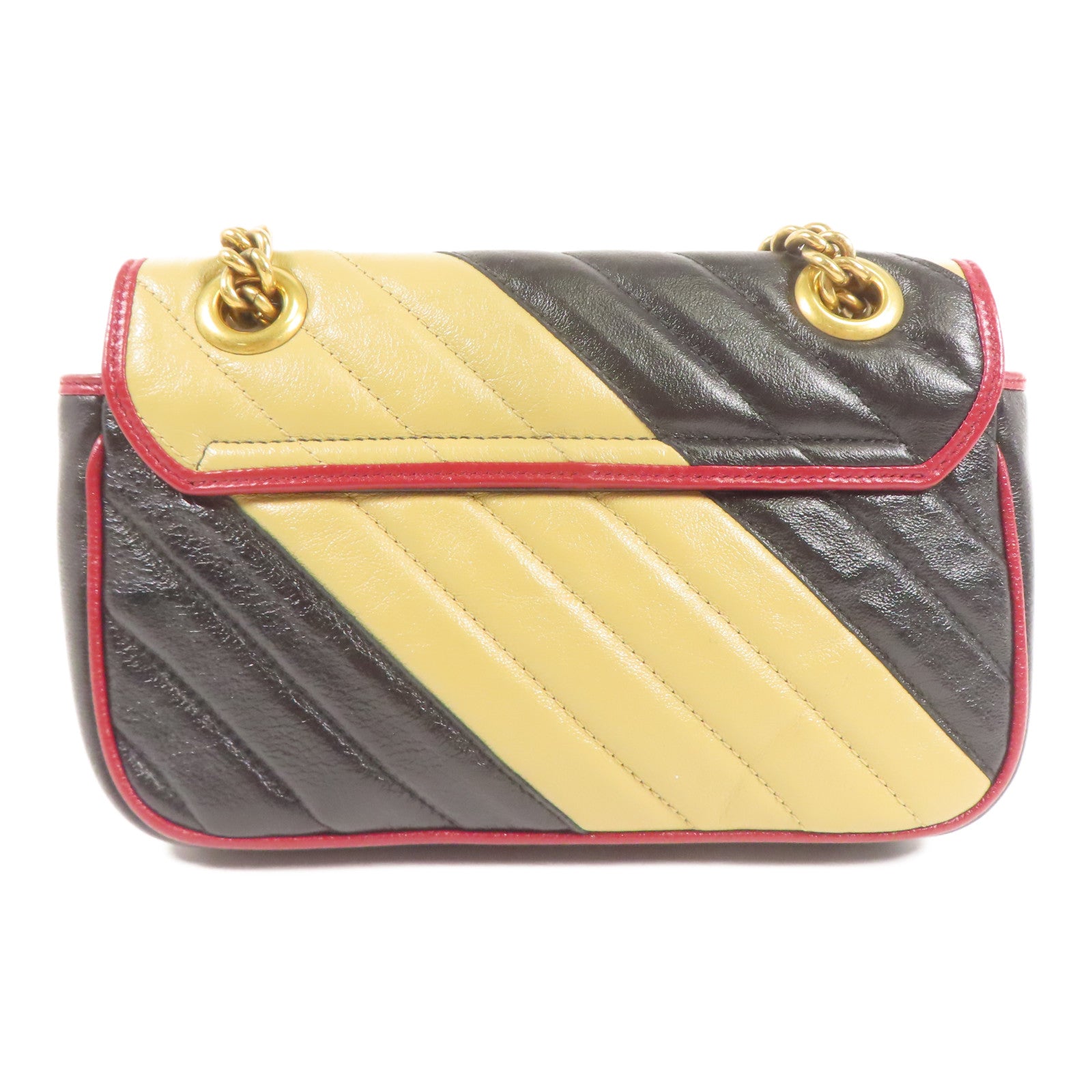 GUCCI 【激減優惠】牛皮皮革GG Marmont金扣鏈帶肩背袋