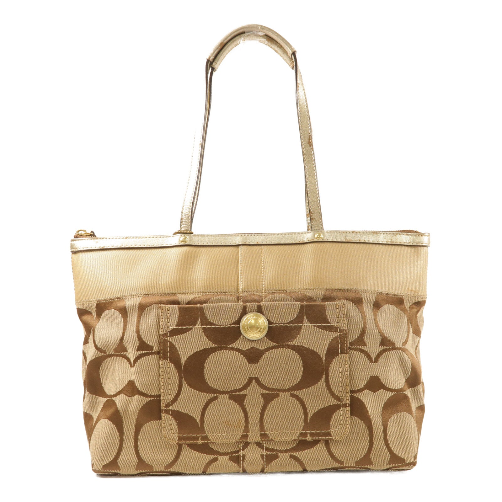 COACH 帆布Hand Bag金扣手挽袋