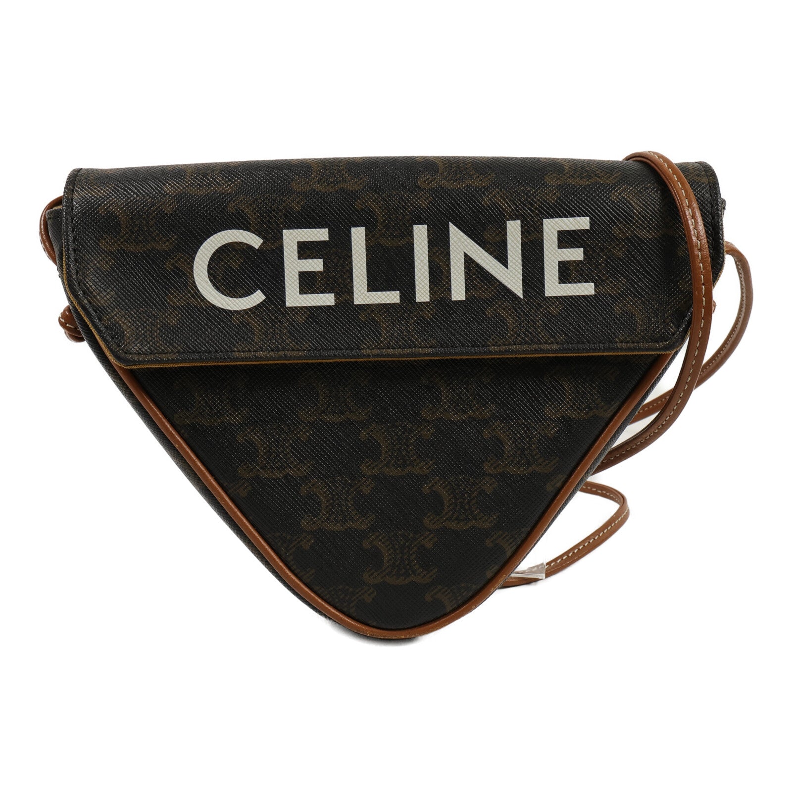 CELINE 塗層帆布Triomphe Triangle Bag肩背袋