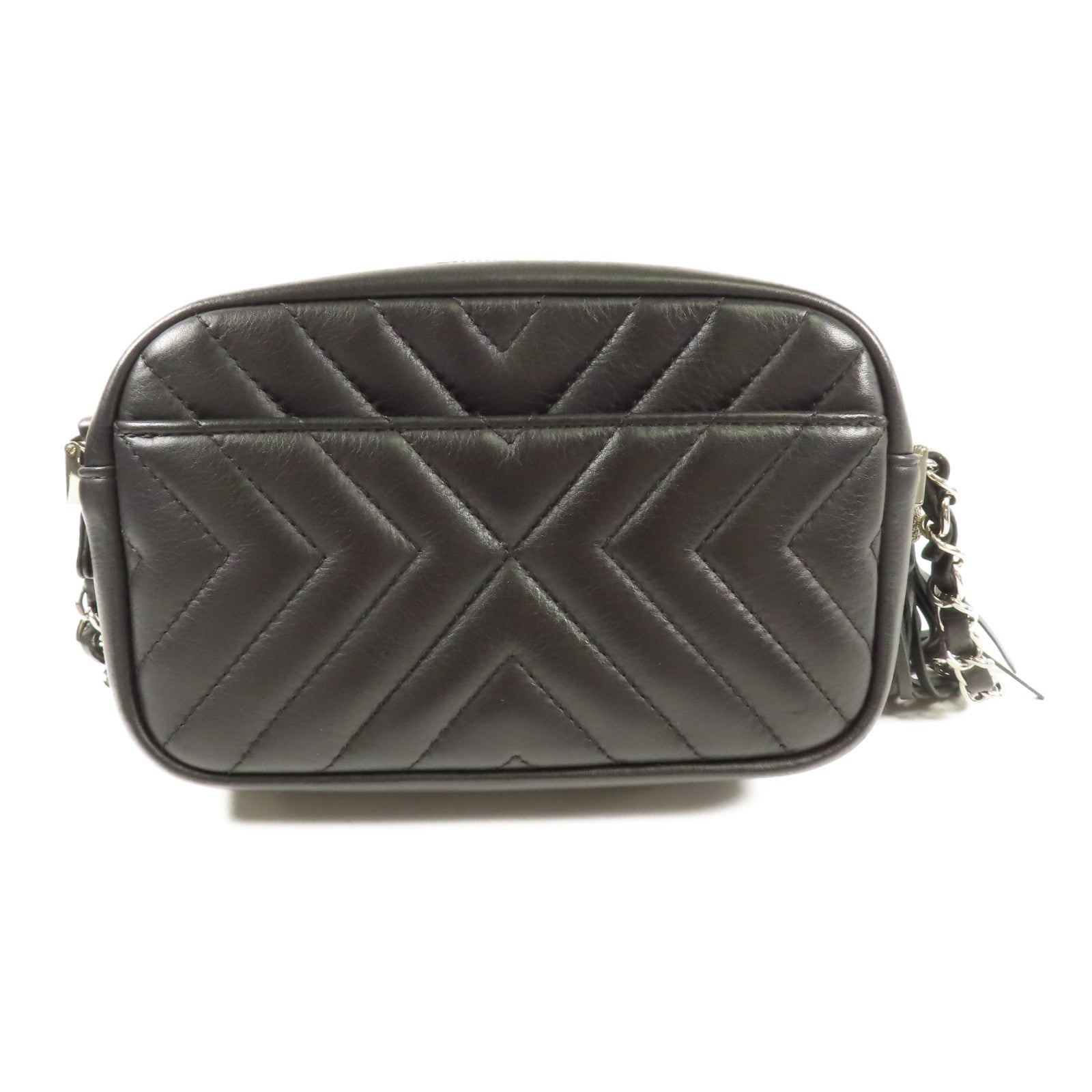 CHANEL 牛皮皮革Chain Shoulder銀扣鏈帶肩背袋