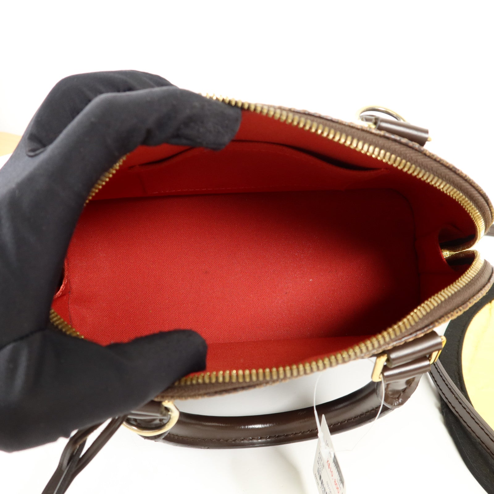 LOUIS VUITTON Damier Alma BB金扣手挽肩背兩用袋棕色