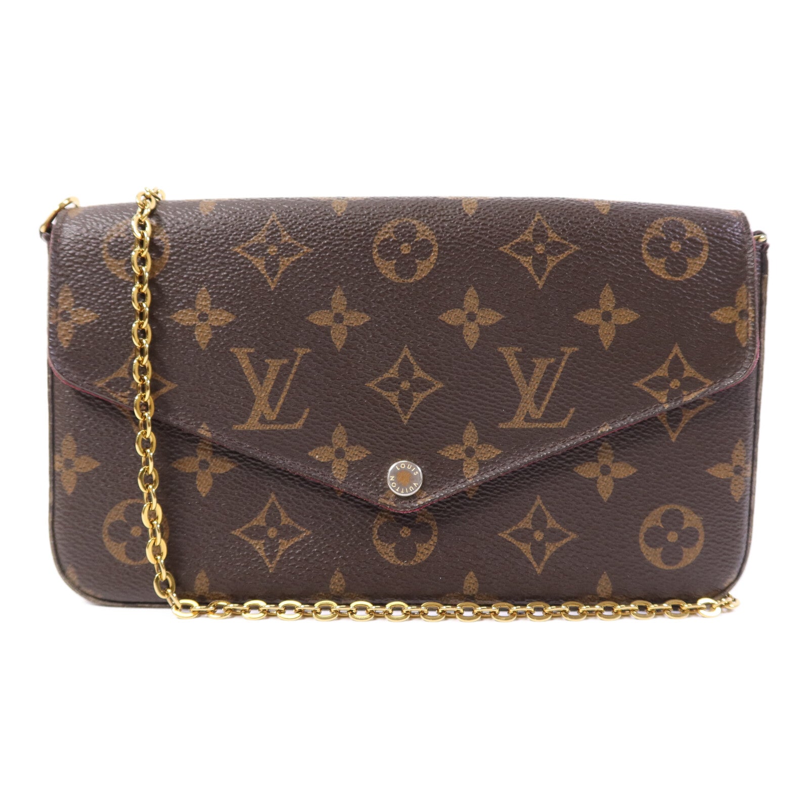 LOUIS VUITTON Monogram Pochette Felicie金扣鏈帶肩背袋