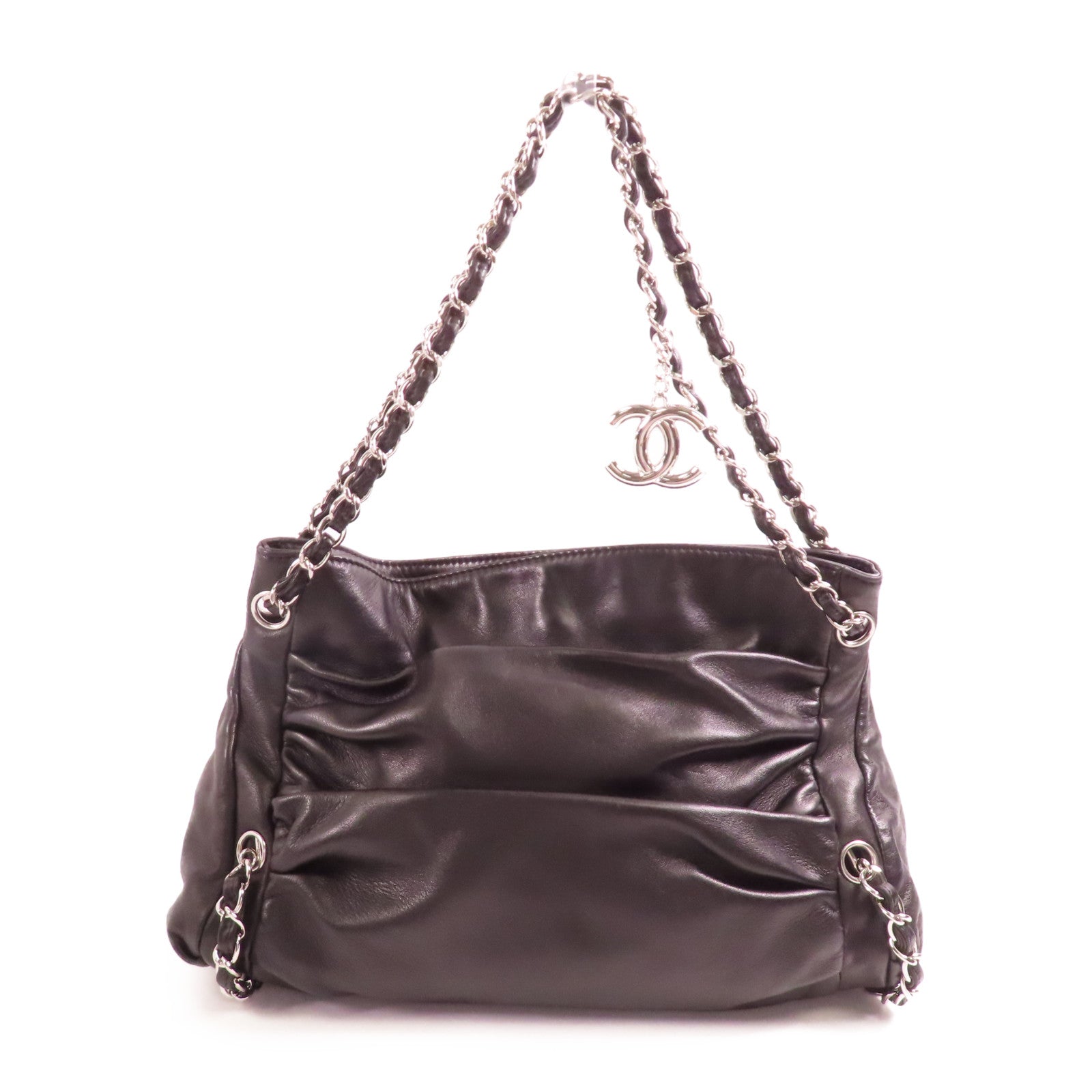 CHANEL 【激減優惠】羊皮皮革Shoulder Bag銀扣鏈帶肩背袋
