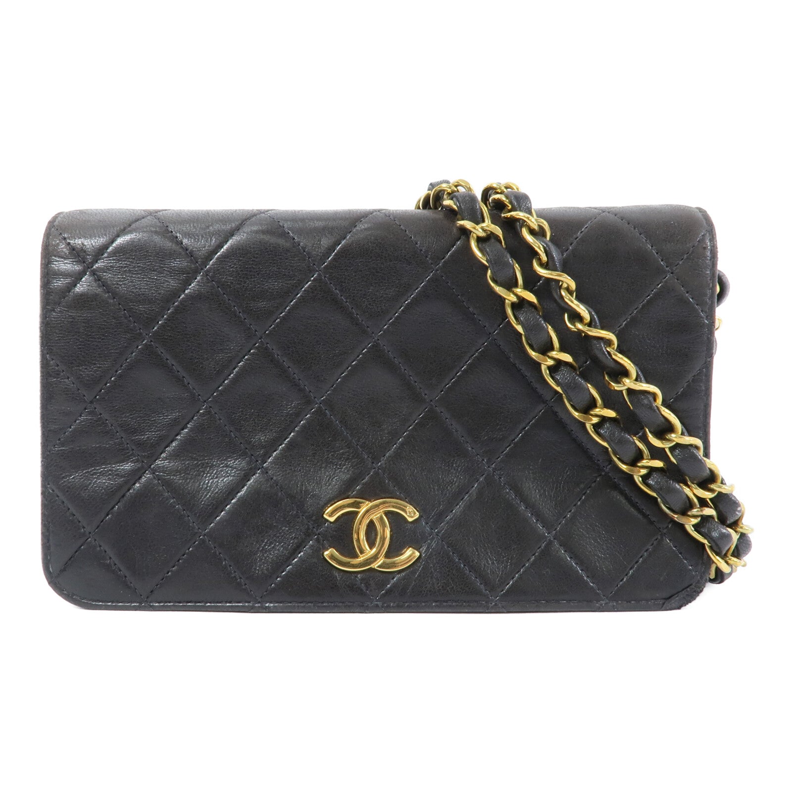 CHANEL 羊皮皮革Vintage Chain Shoulder鏈帶肩背袋