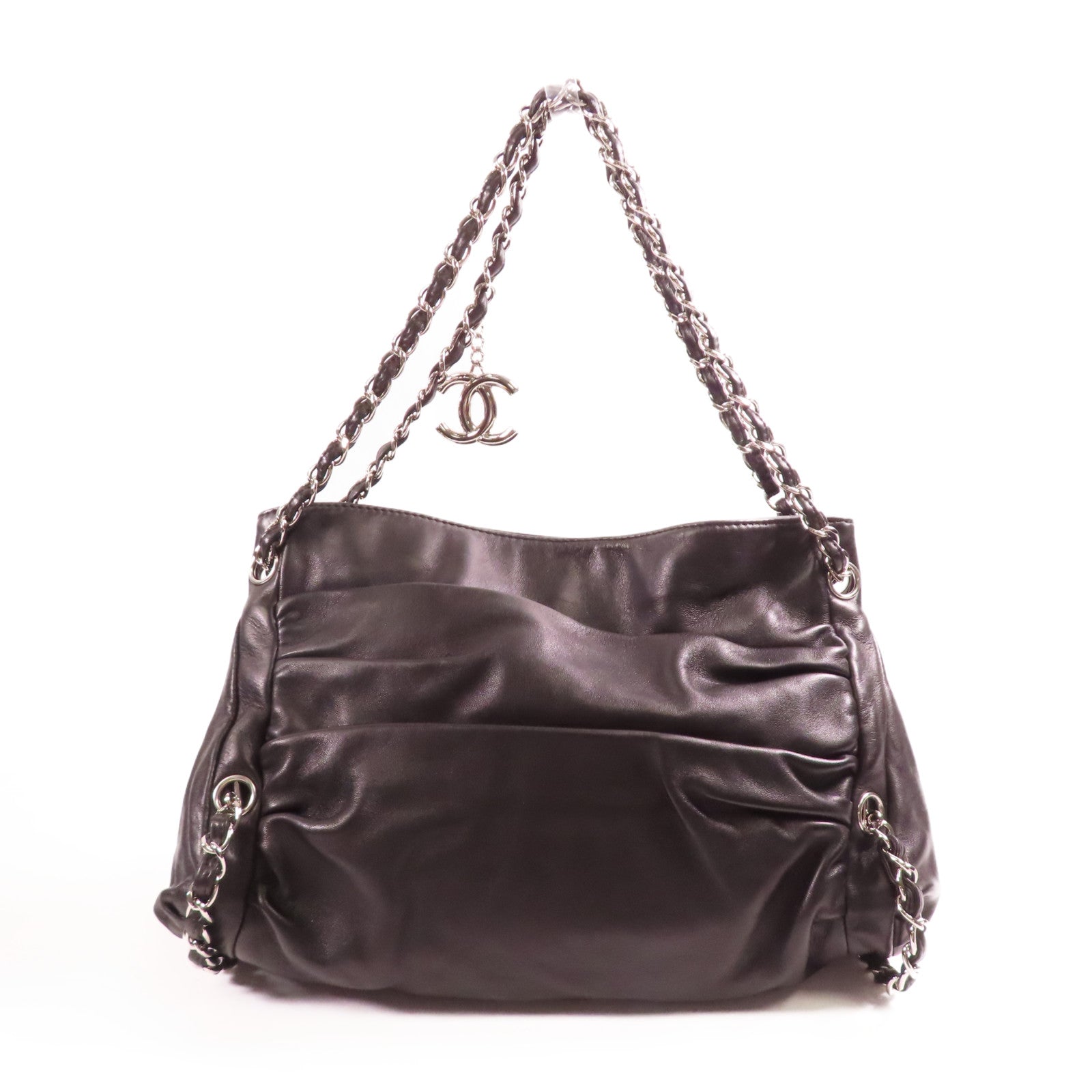 CHANEL 【激減優惠】羊皮皮革Shoulder Bag銀扣鏈帶肩背袋