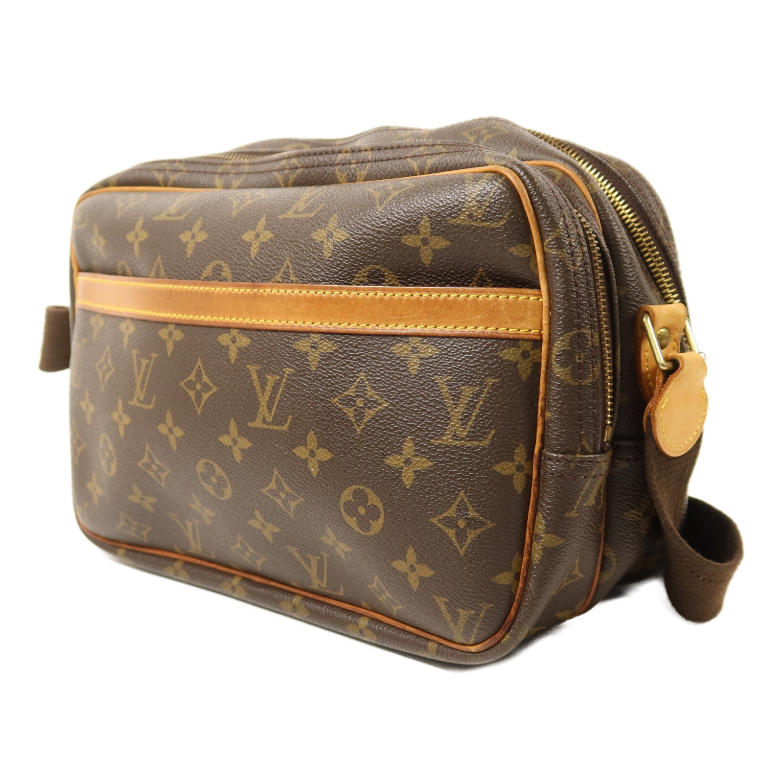 LOUIS VUITTON Monogram Reporter PM金扣肩背袋