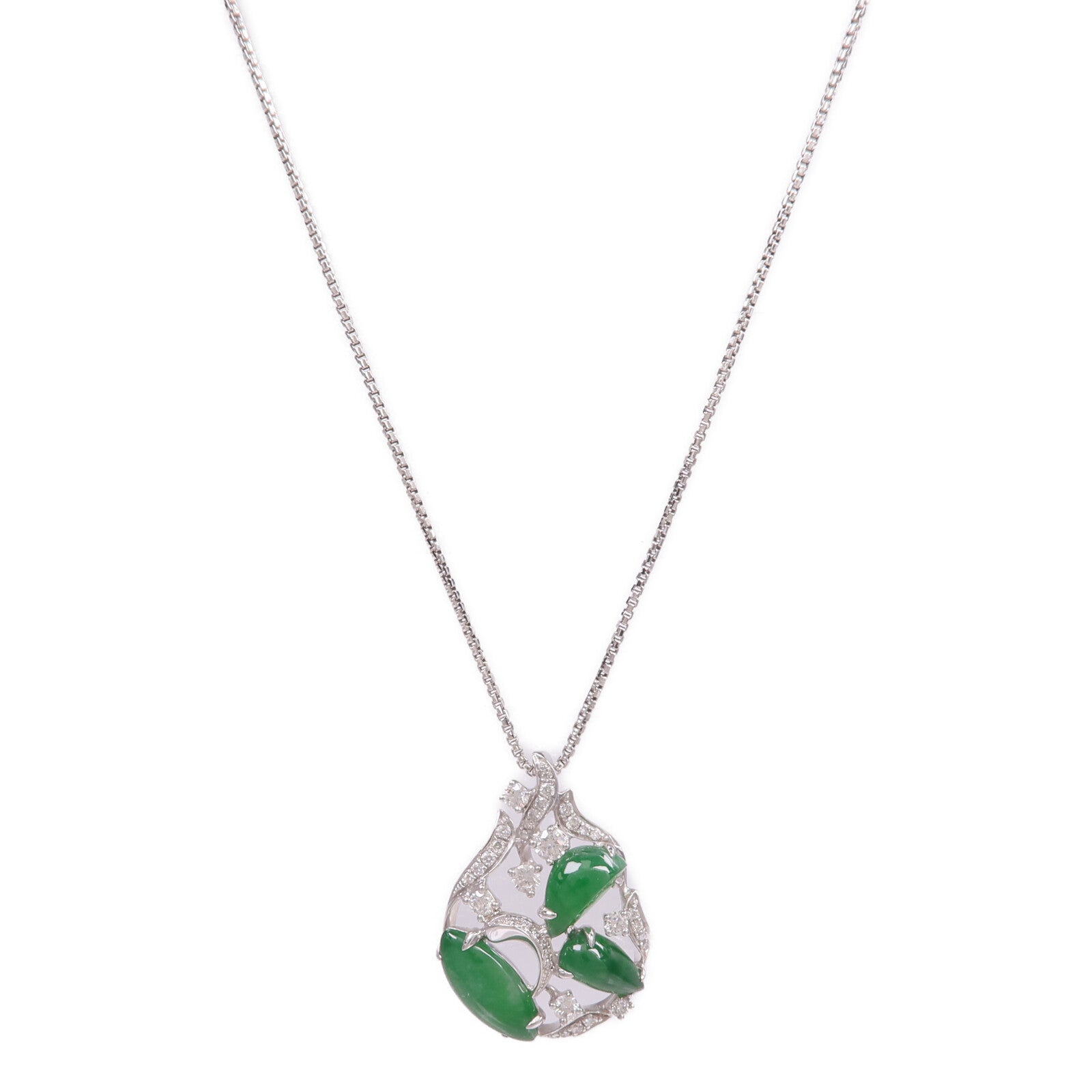 JEWELRY 18K白金Jade Diamond翡翠/鑽石項鍊