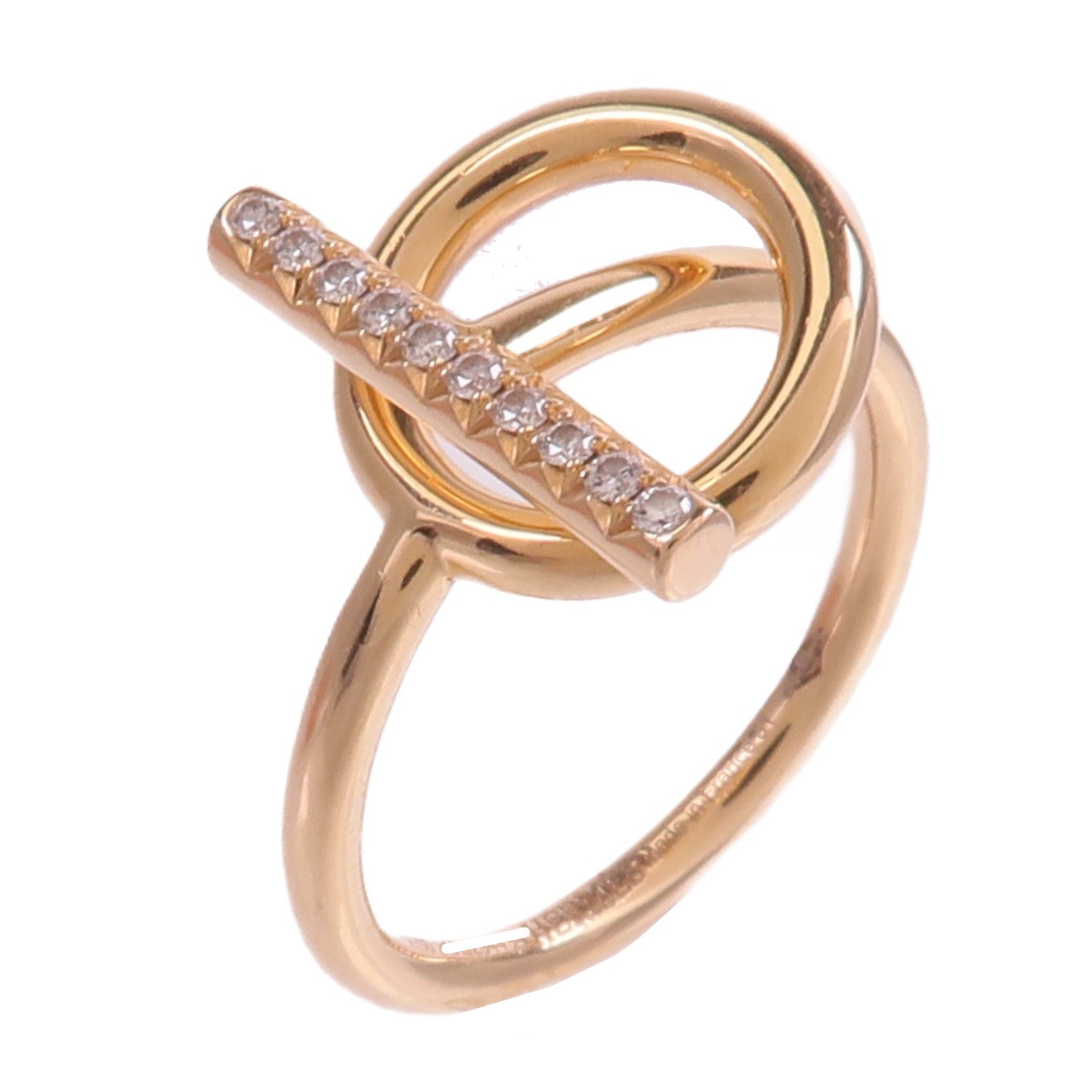 HERMES 18K玫瑰金Echappee Ring鑽石戒指