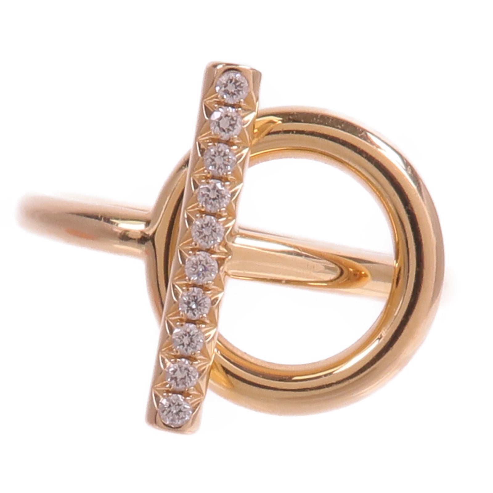 HERMES 18K玫瑰金Echappee Ring鑽石戒指