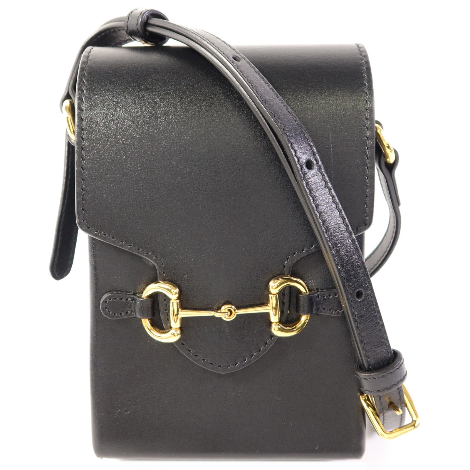 GUCCI 牛皮皮革Horsebit 1955 Mini金扣肩背袋