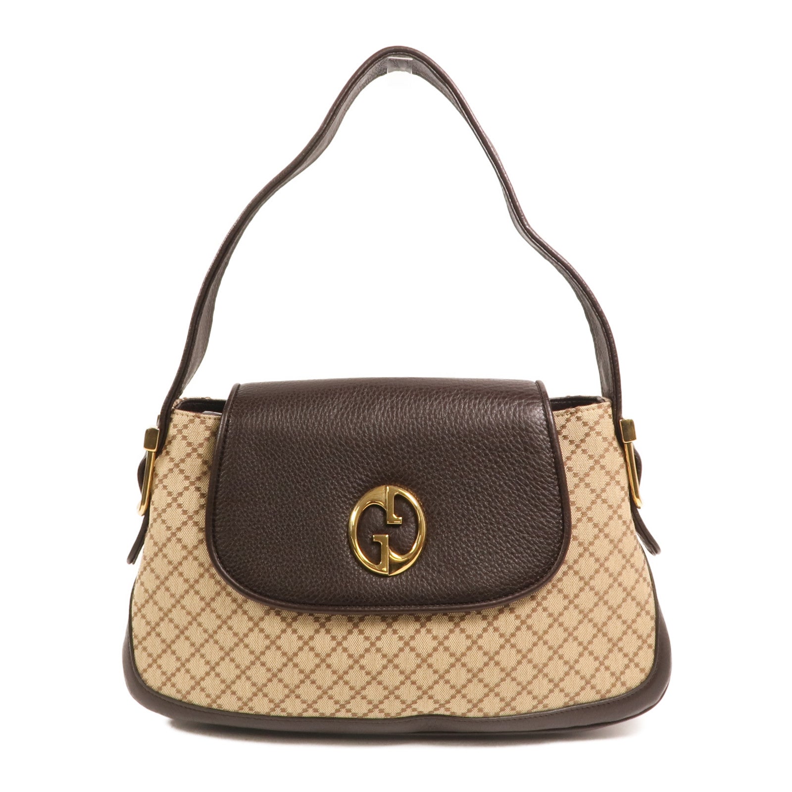 GUCCI 帆布Diamante 1973 Shoulder Bag金扣肩背袋