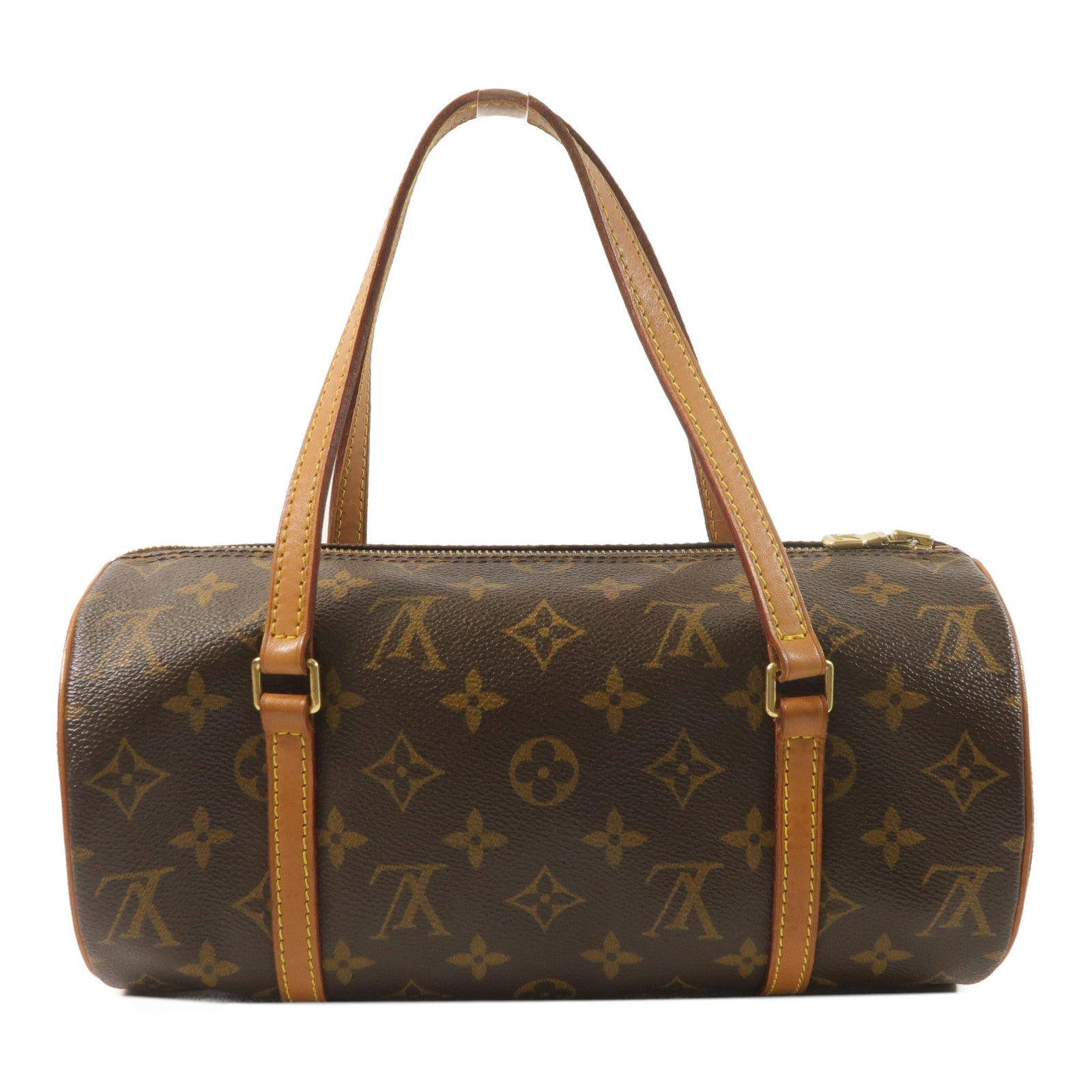 LOUIS VUITTON Monogram Papillon金扣手挽袋棕色