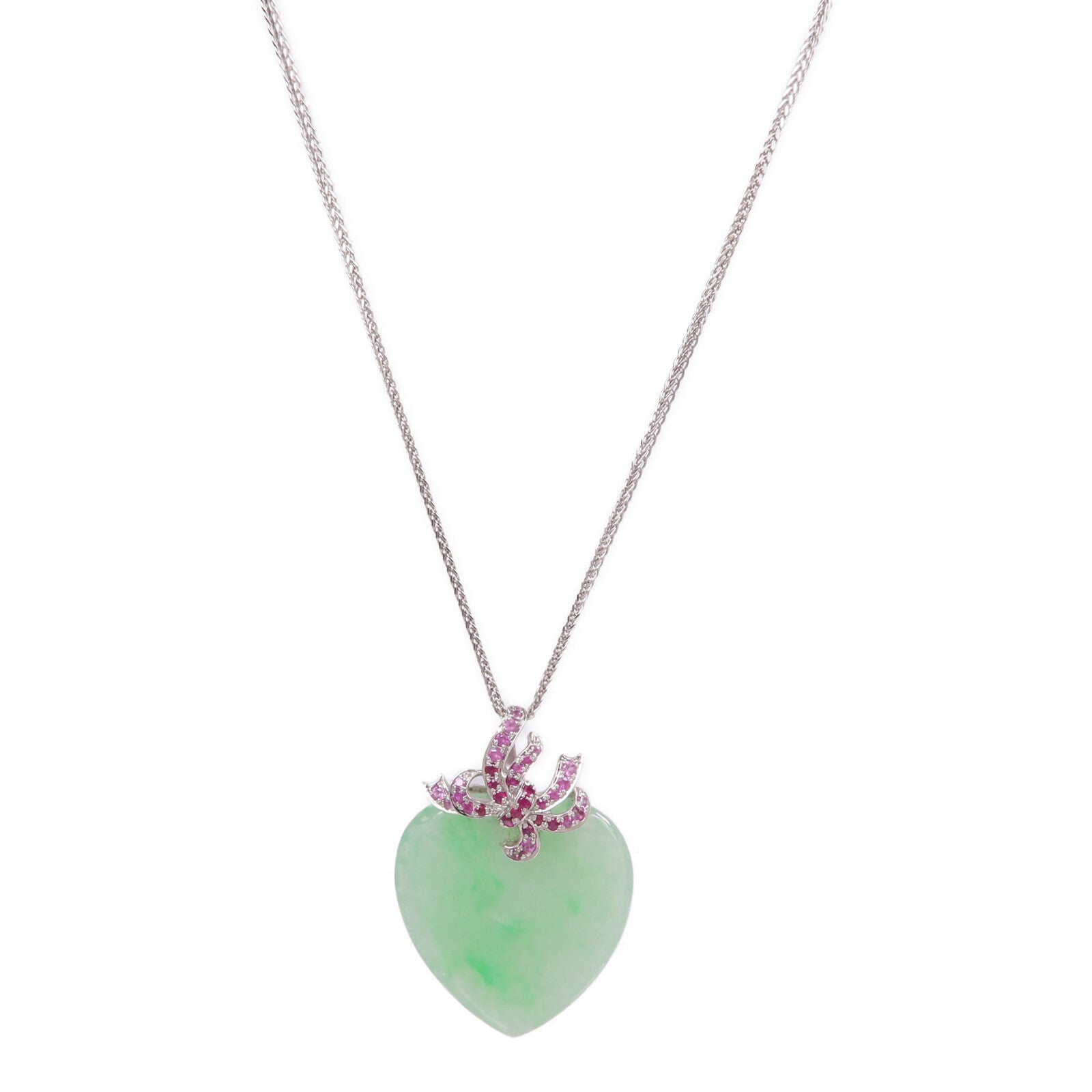 JEWELRY 18K白金Jade Ruby Necklace翡翠/紅寶石項鍊