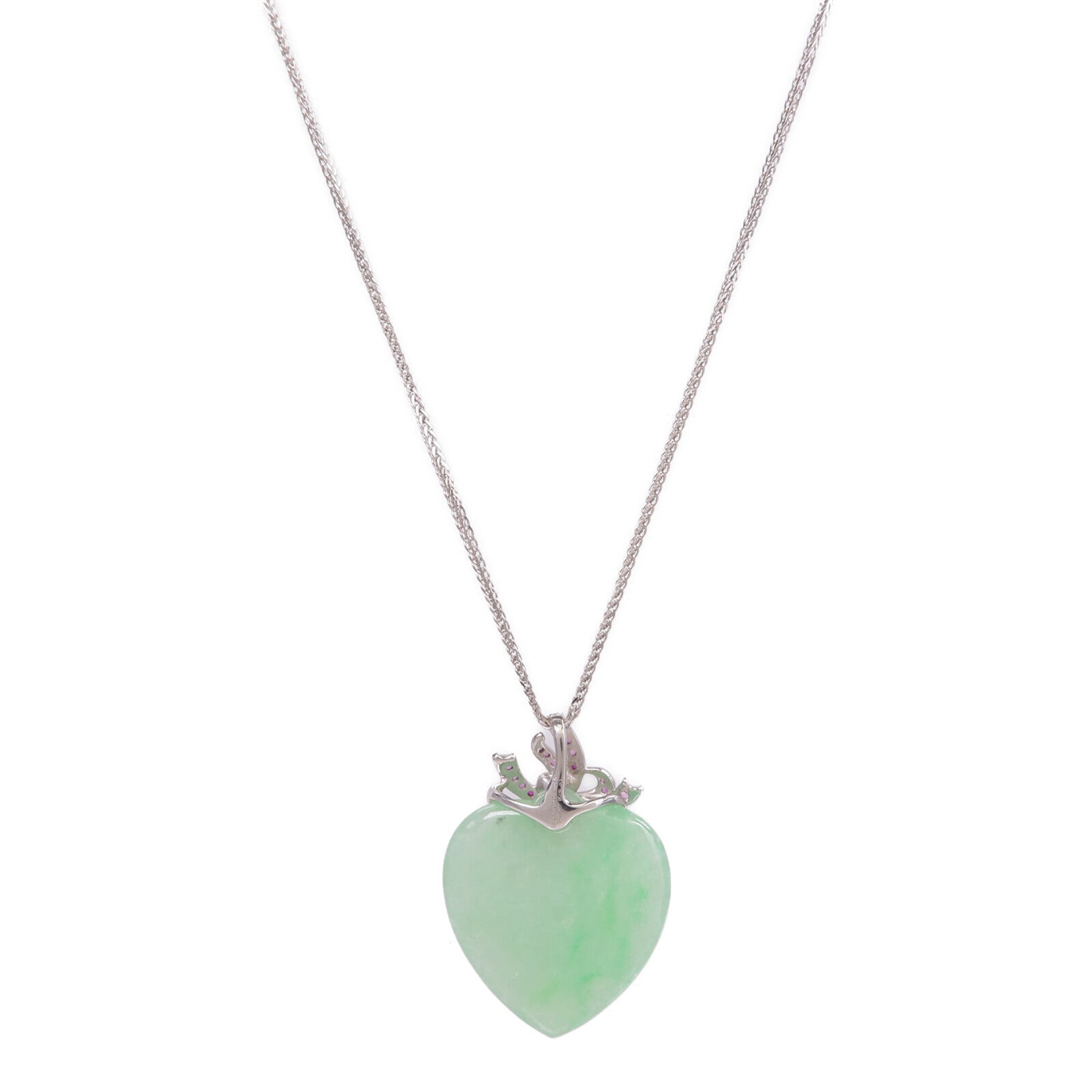 JEWELRY 18K白金Jade Ruby Necklace翡翠/紅寶石項鍊