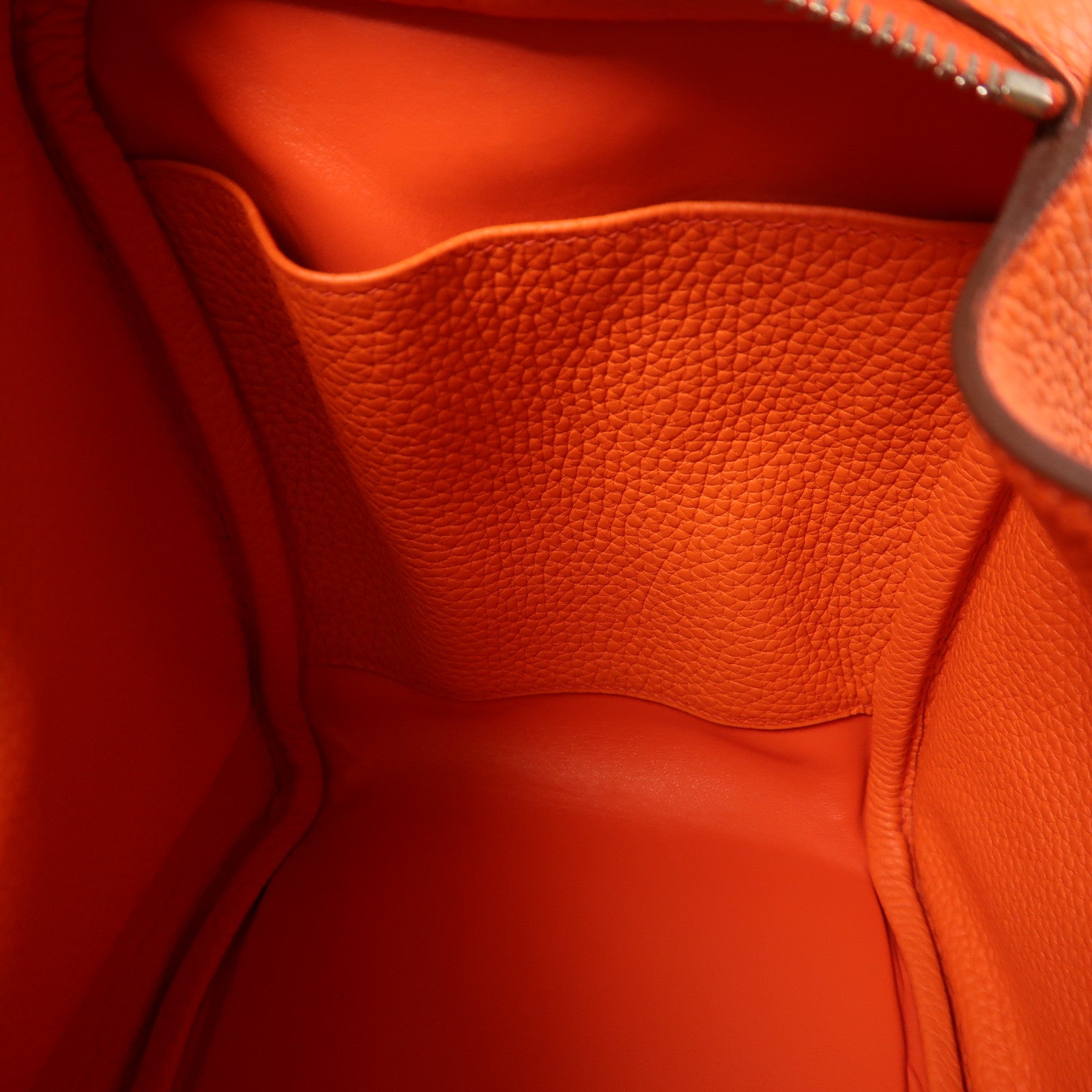 HERMES Clemence皮革Lindy 30銀扣手挽肩背兩用袋Feu