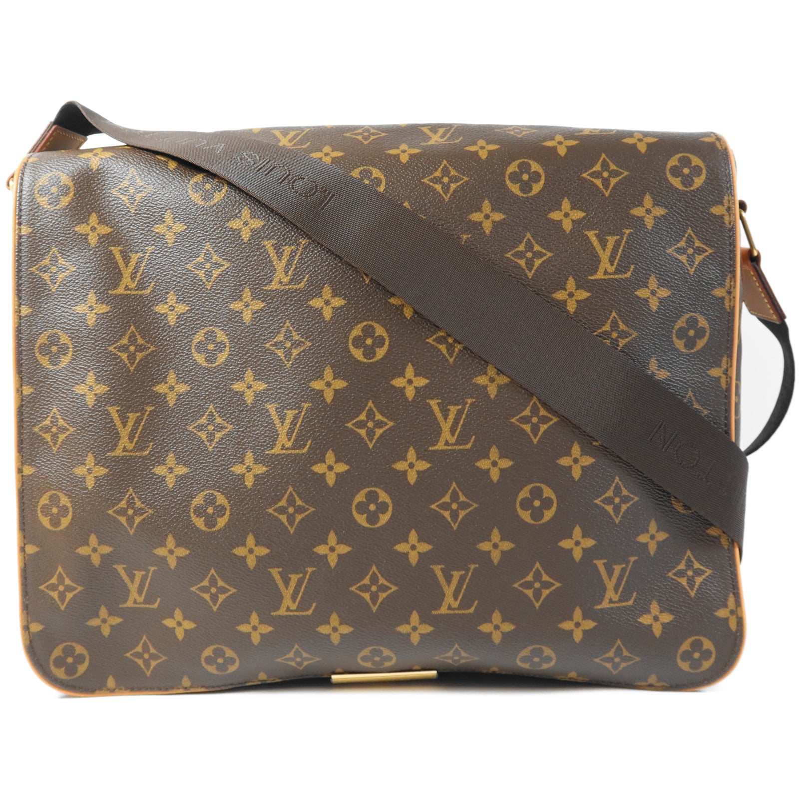 LOUIS VUITTON Monogram Abbesses金扣肩背袋棕色