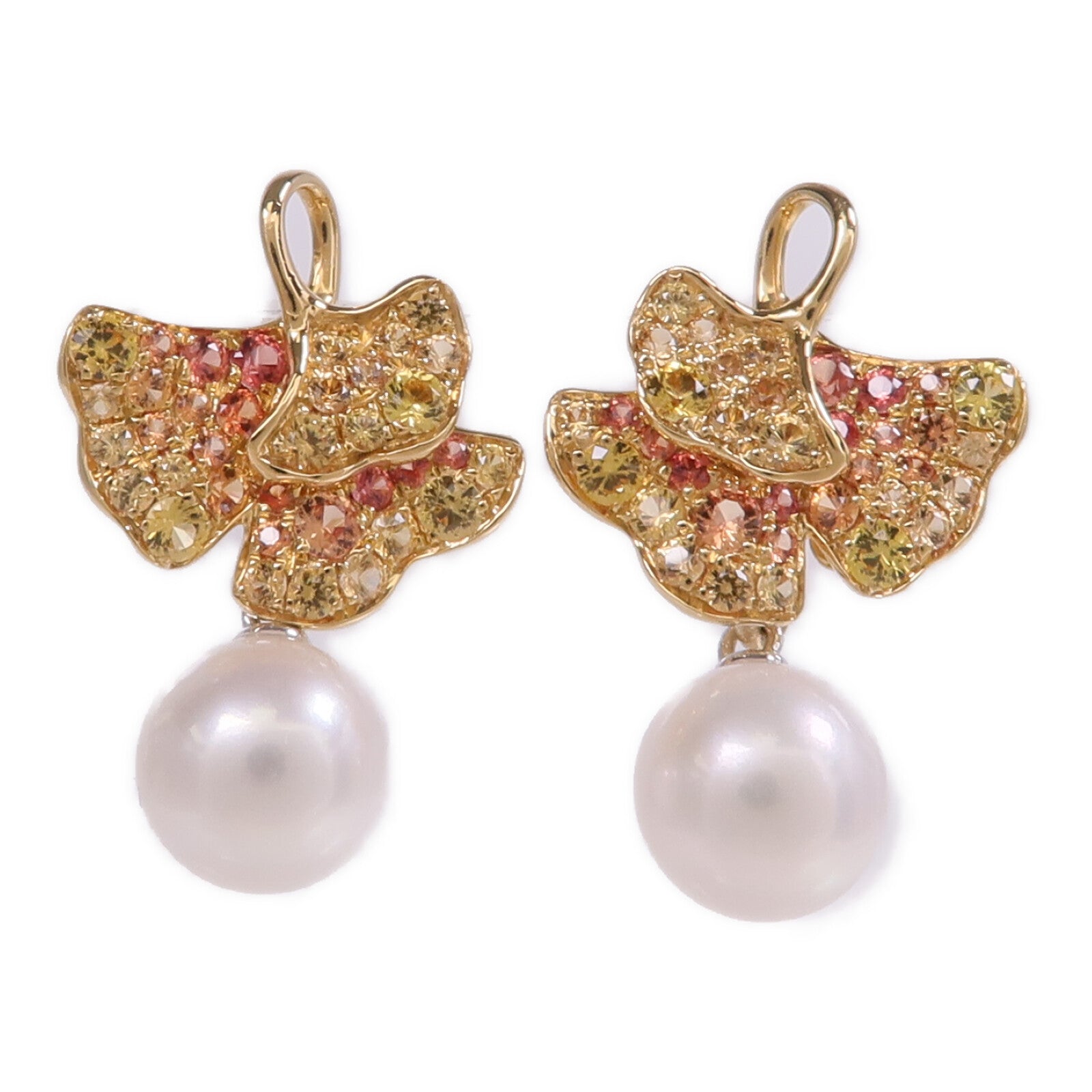 JEWELRY 18K黃金/白金Pink Sapphire Pearl Earrings粉紅色藍寶石/珍珠耳環
