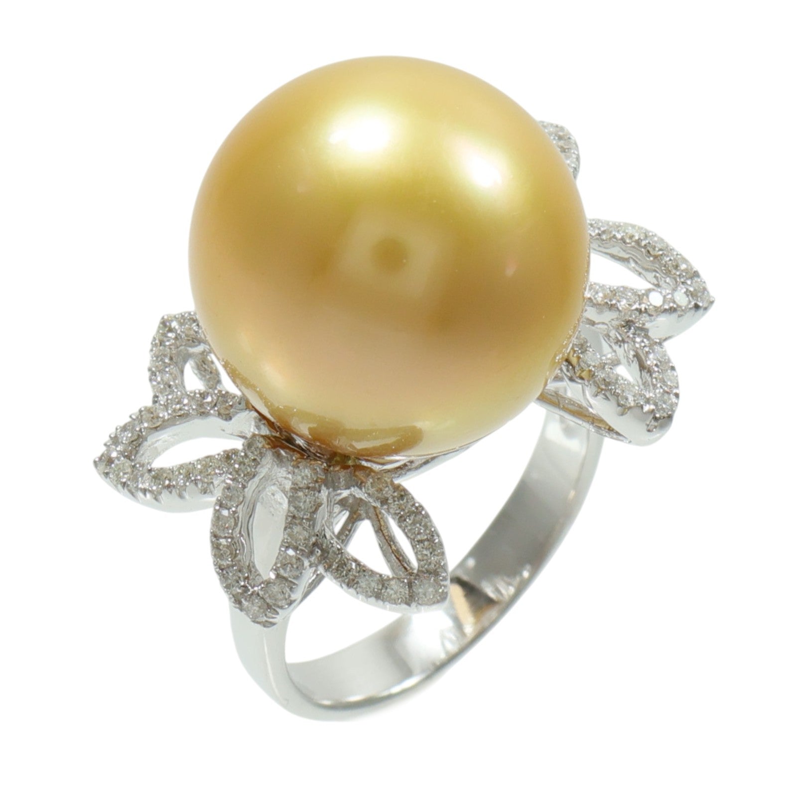 JEWELRY 18K白金Pearl Diamond Ring珍珠/鑽石戒指