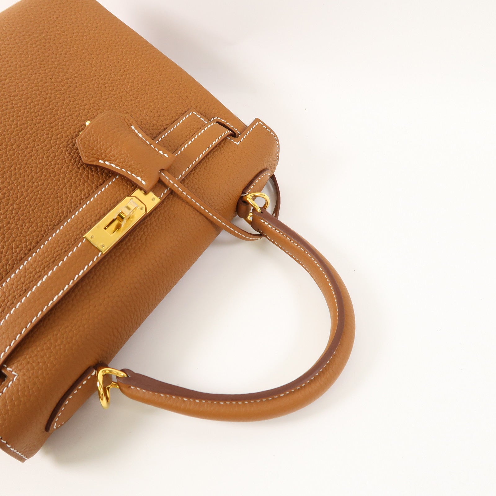 HERMES 【激減優惠】Togo皮革Kelly 25金扣手挽肩背兩用袋37 Gold