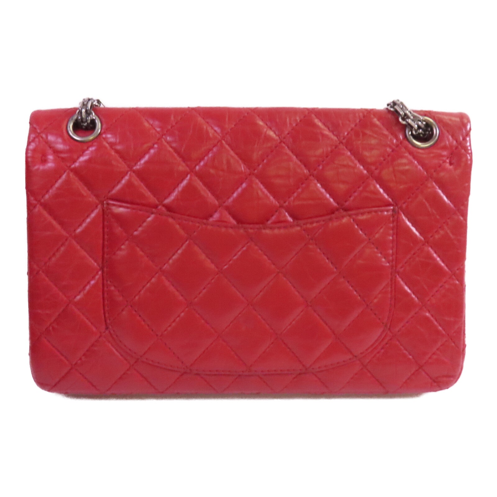 CHANEL 牛皮皮革2.55 Large銀扣鏈帶肩背袋