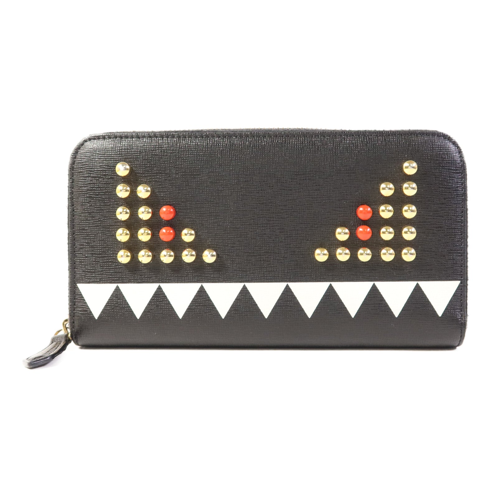 FENDI 牛皮皮革Long Round Wallet金扣長錢包