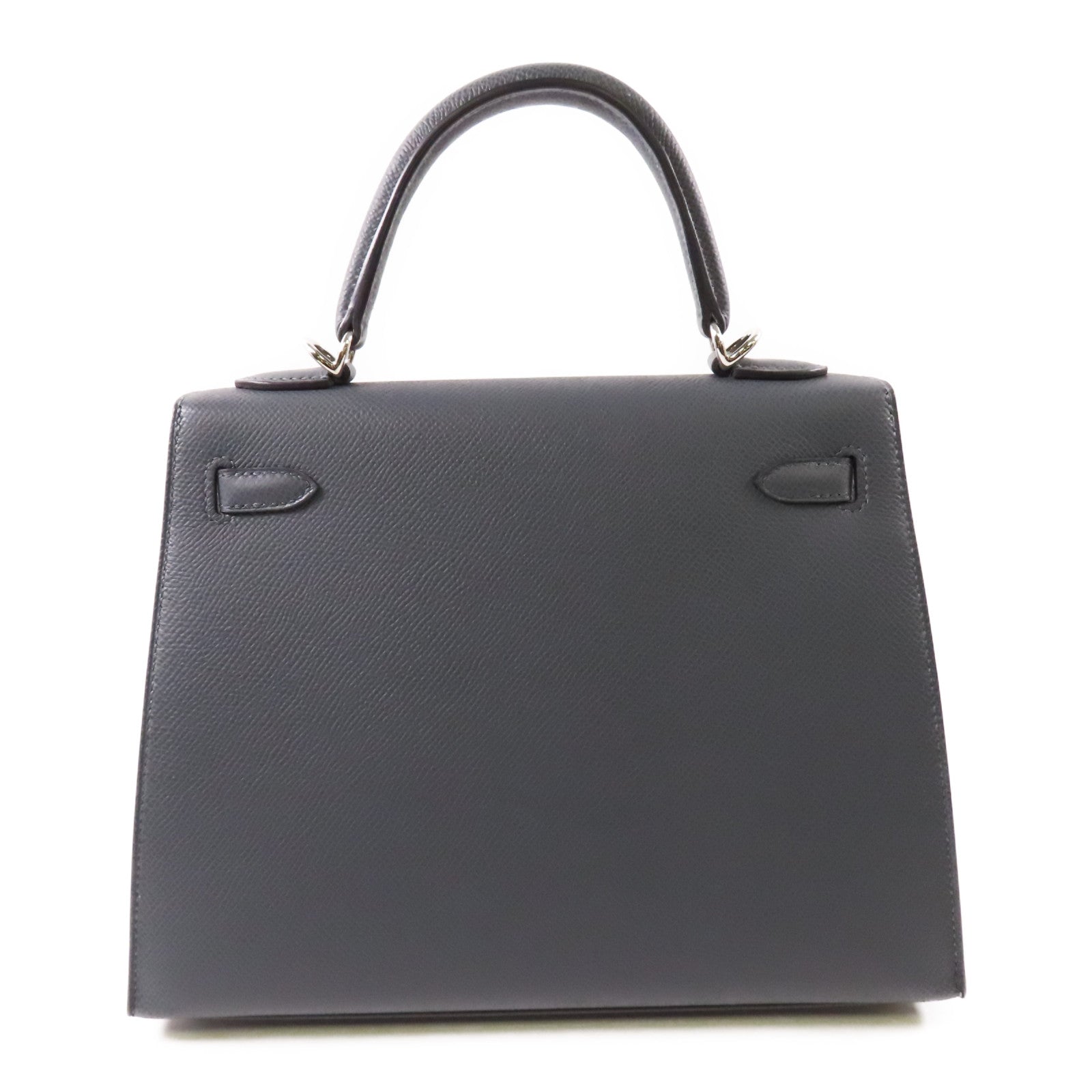 HERMES 【激減優惠】Epsom皮革Kelly 25銀扣手挽肩背兩用袋Gris Misty