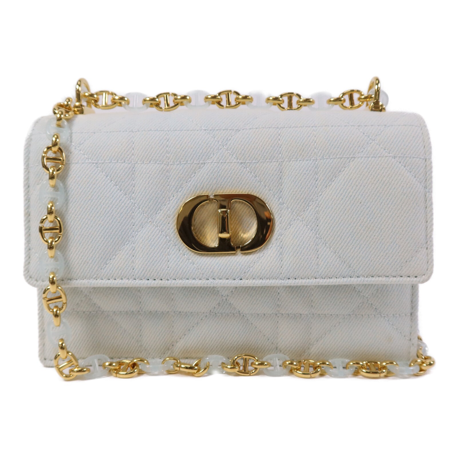 Dior Denim Miss Caro Chain Shoulder金扣鏈帶肩背袋