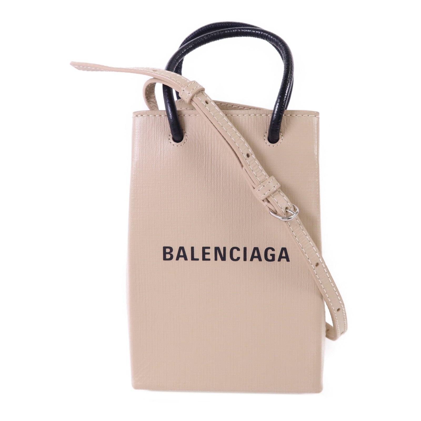 BALENCIAGA 【激減優惠】牛皮皮革Phone Holder銀扣手挽肩背兩用袋