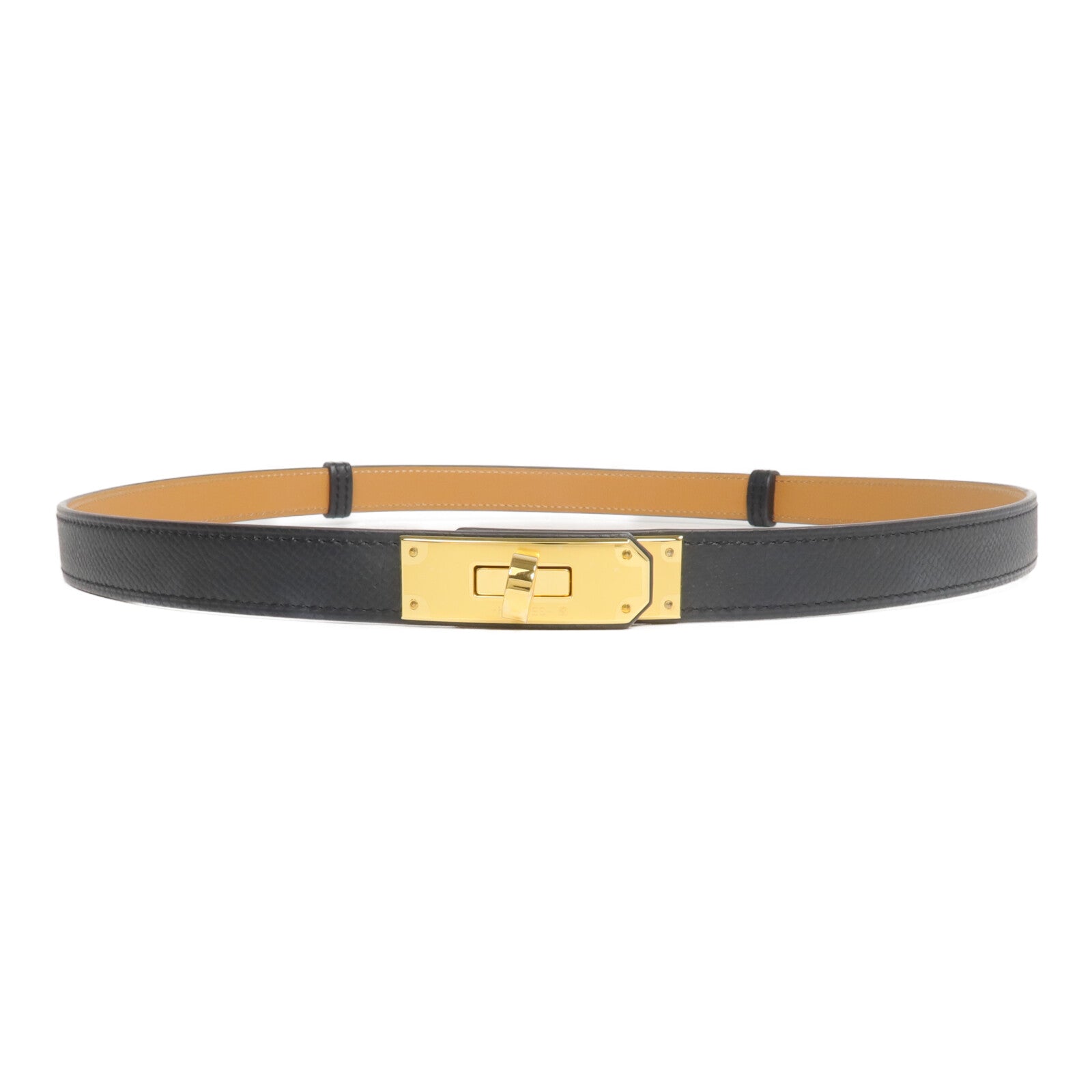 HERMES Epsom皮革Kelly 18 Belt皮帶Noir
