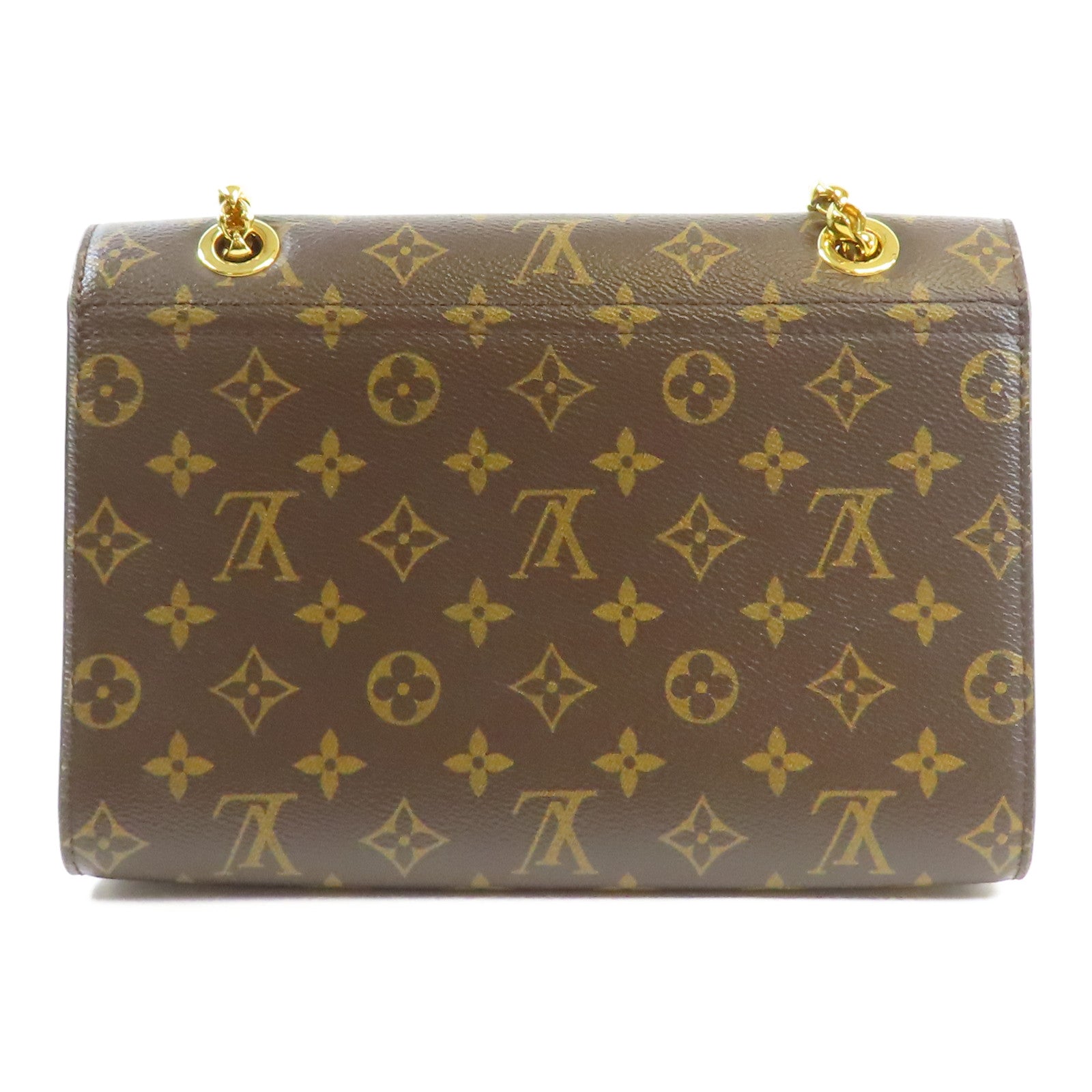 LOUIS VUITTON LV GHW Victoire Chain Shoulder Bag M41731 Monogram Brown/Red