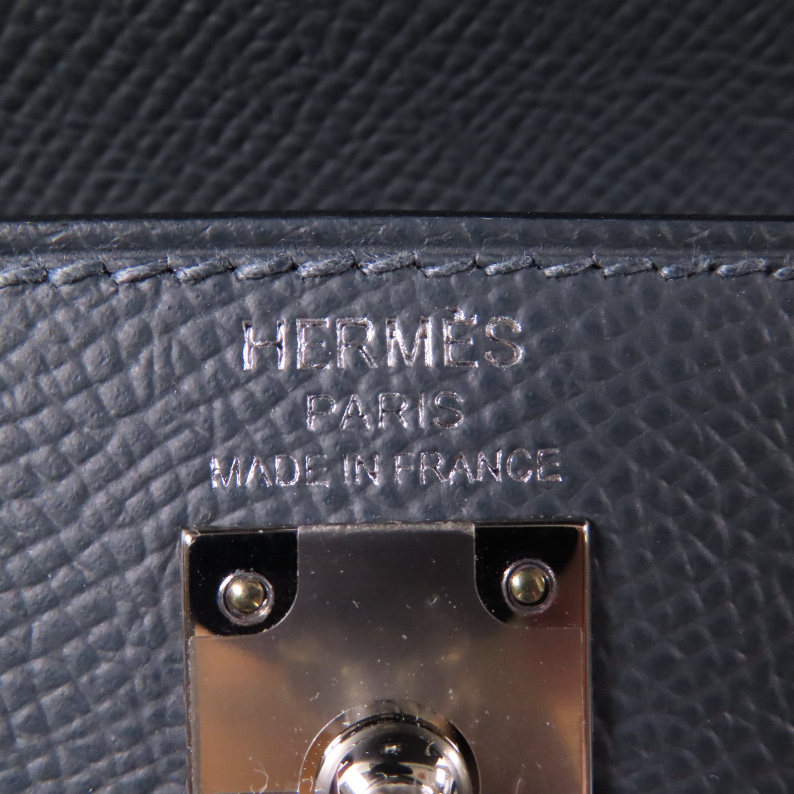 HERMES 【激減優惠】Epsom皮革Kelly 25銀扣手挽肩背兩用袋Gris Misty