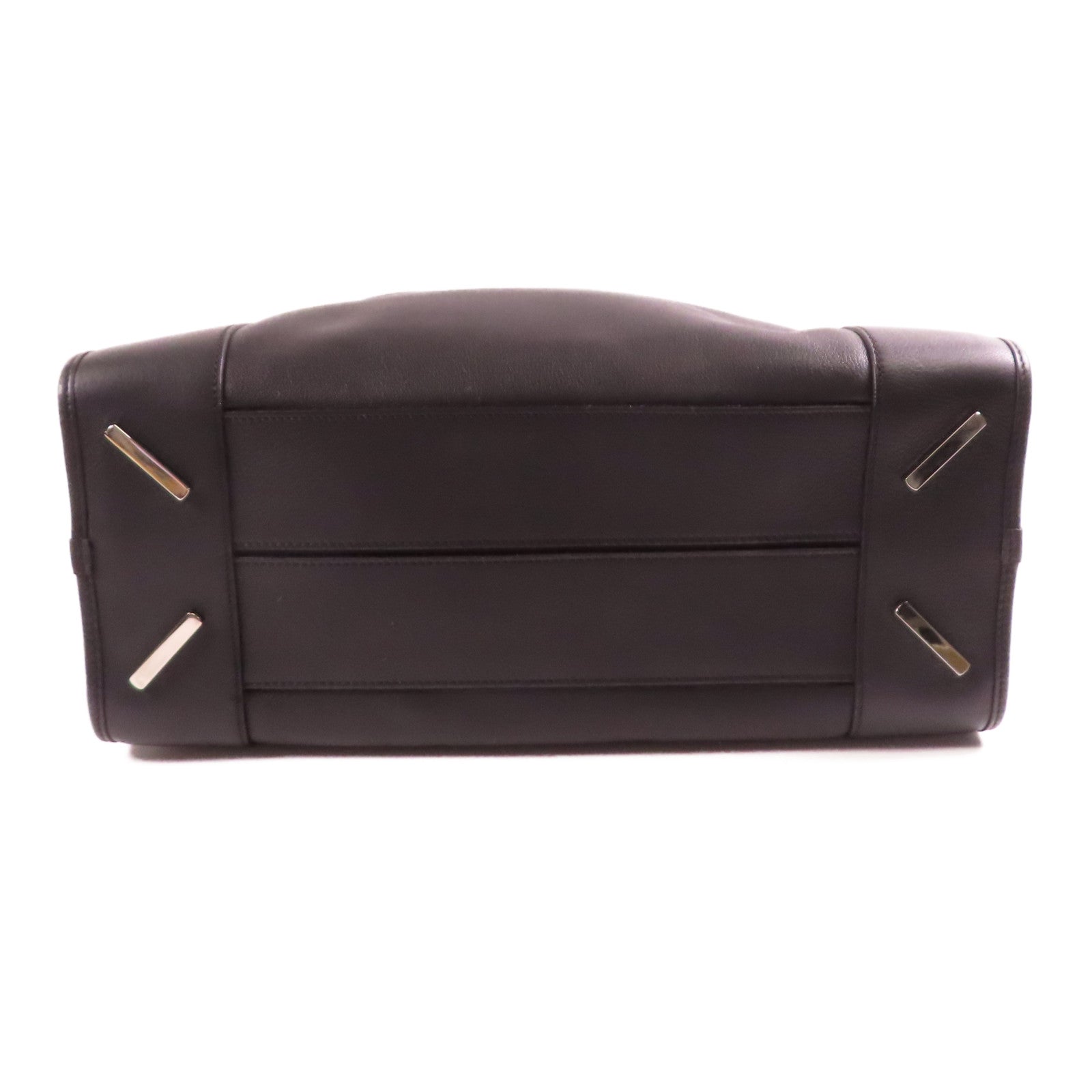 LOEWE 牛皮皮革Amazona銀扣手挽肩背兩用袋