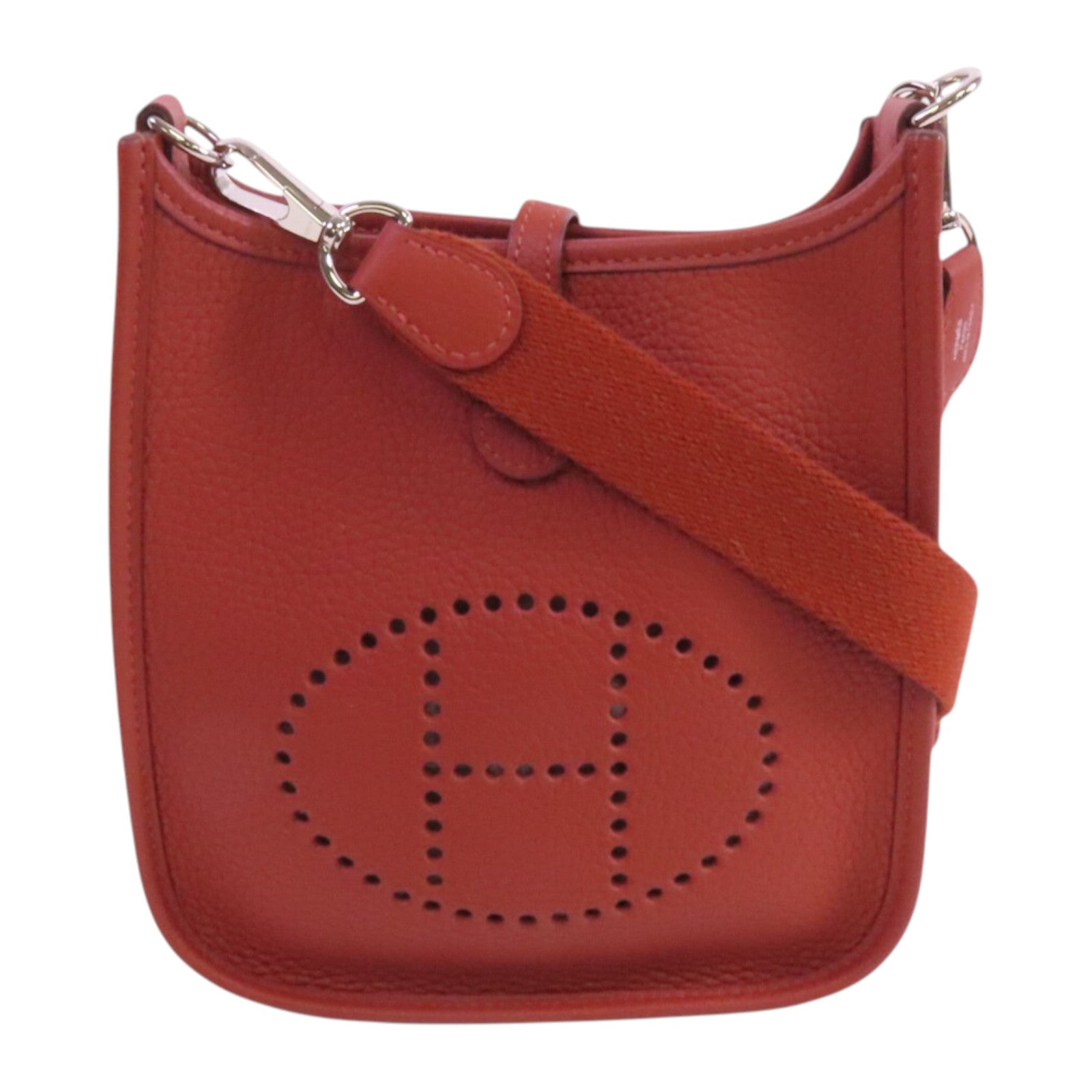 HERMES Clemence皮革Evelyne TPM銀扣肩背袋