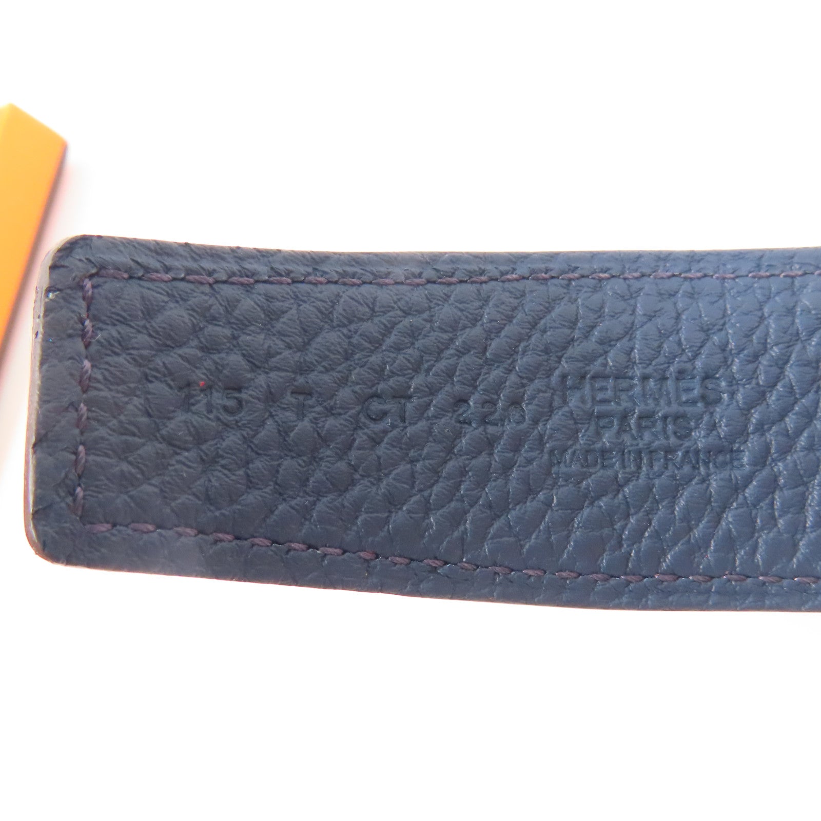 HERMES 牛皮皮革A Cheval Belt銀扣皮帶Nori/黑色