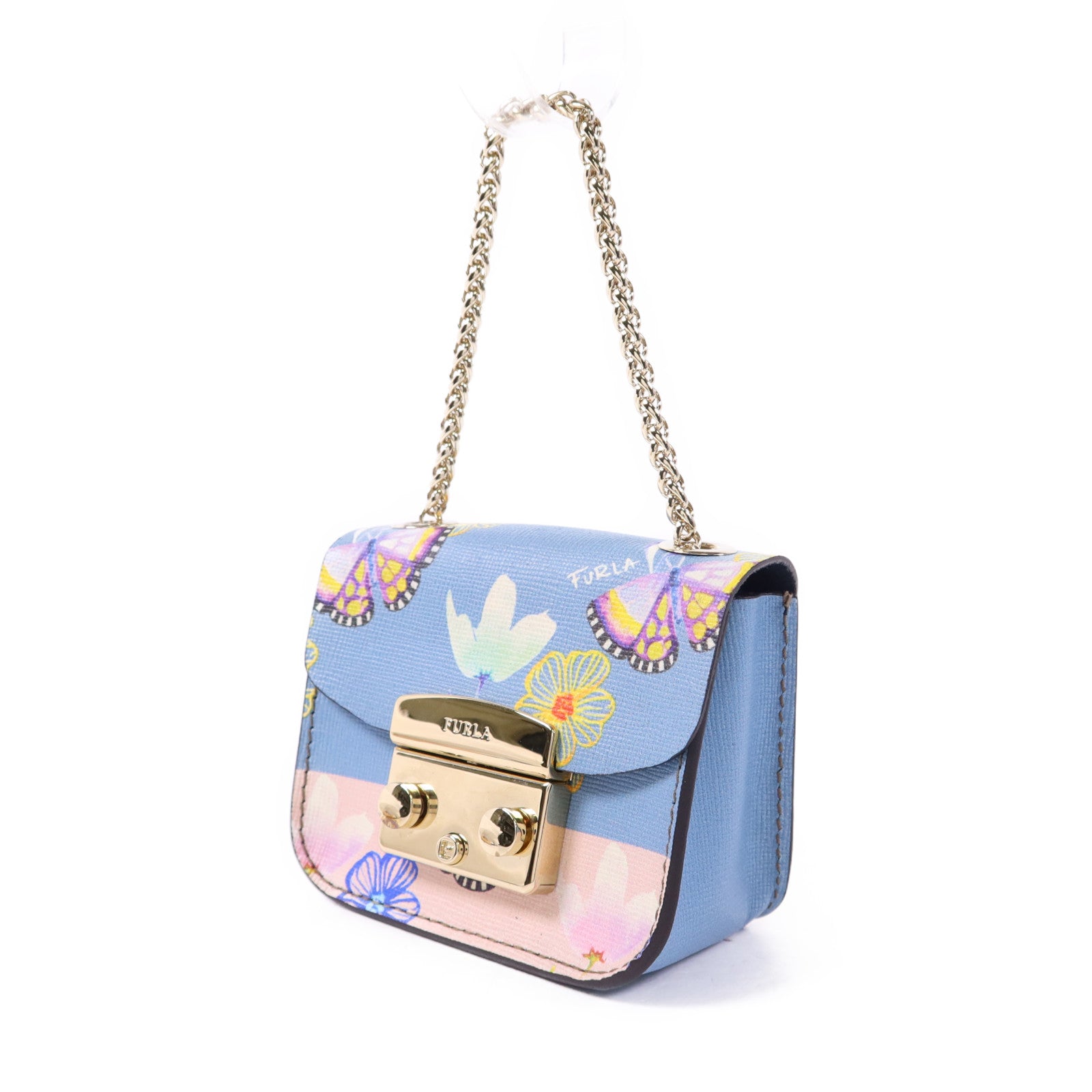 Furla 牛皮皮革Metropolis Mini Cosmetic Case金扣手挽袋