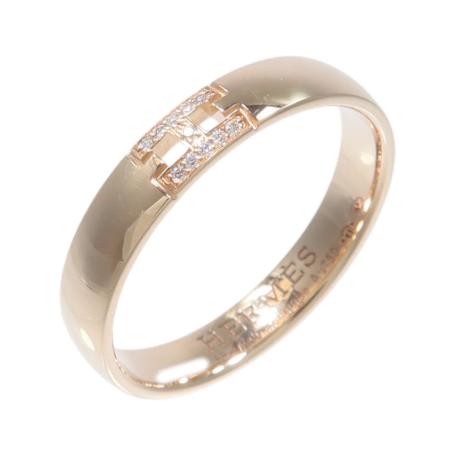 HERMES 18K玫瑰金Ever Herakles Ring鑽石戒指