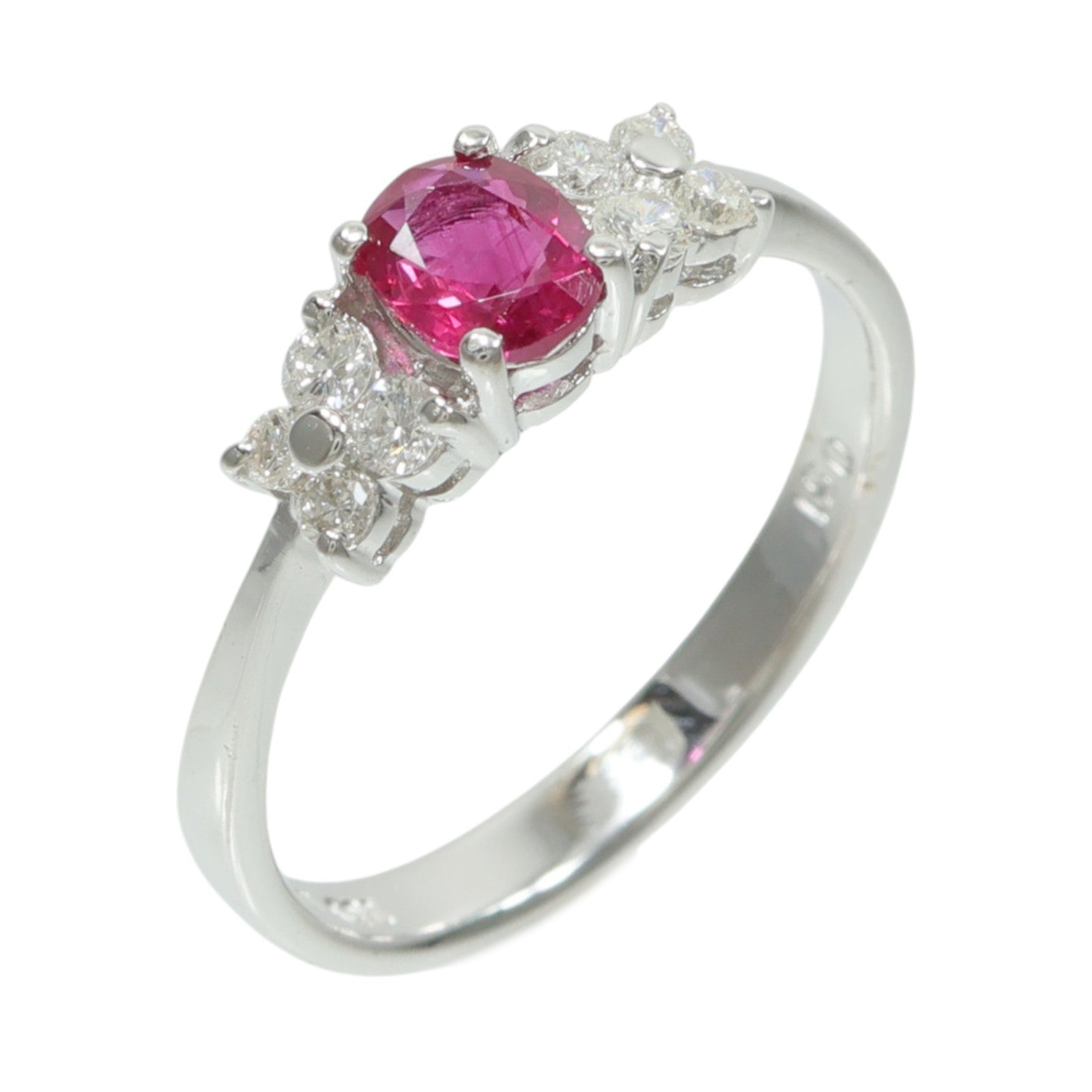 JEWELRY 18K白金Ruby Diamond Ring紅寶石/鑽石戒指